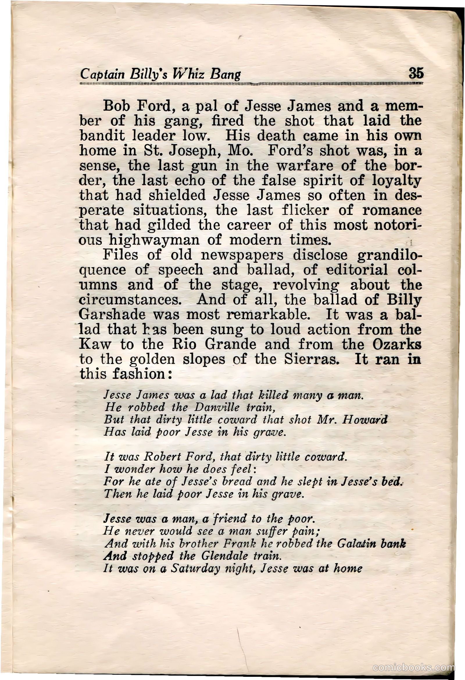 Captain Billy's Whiz Bang #34 — page 37 of 68