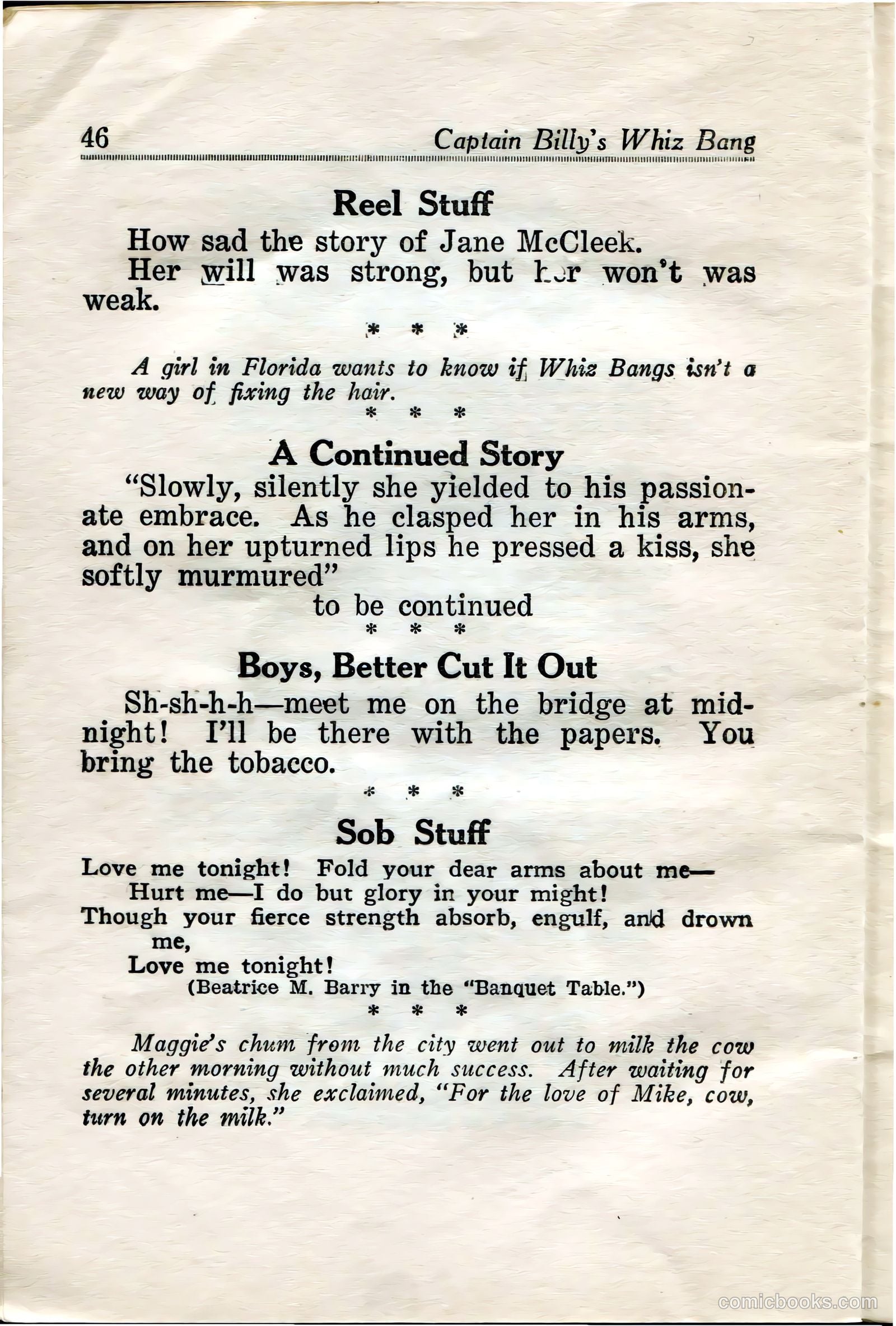Captain Billy's Whiz Bang #34 — page 48 of 68