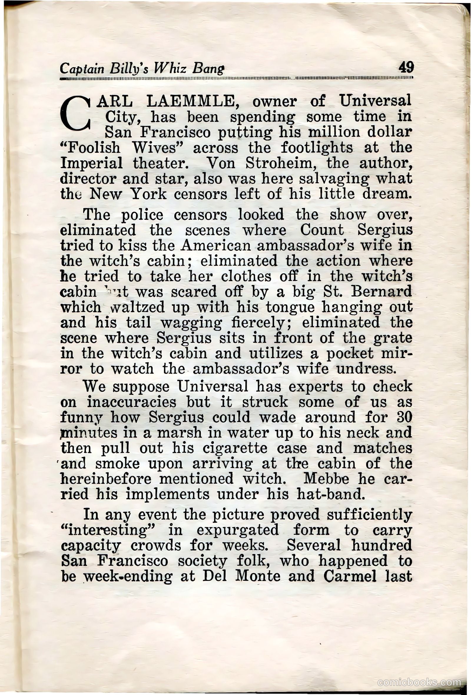 Captain Billy's Whiz Bang #34 — page 51 of 68