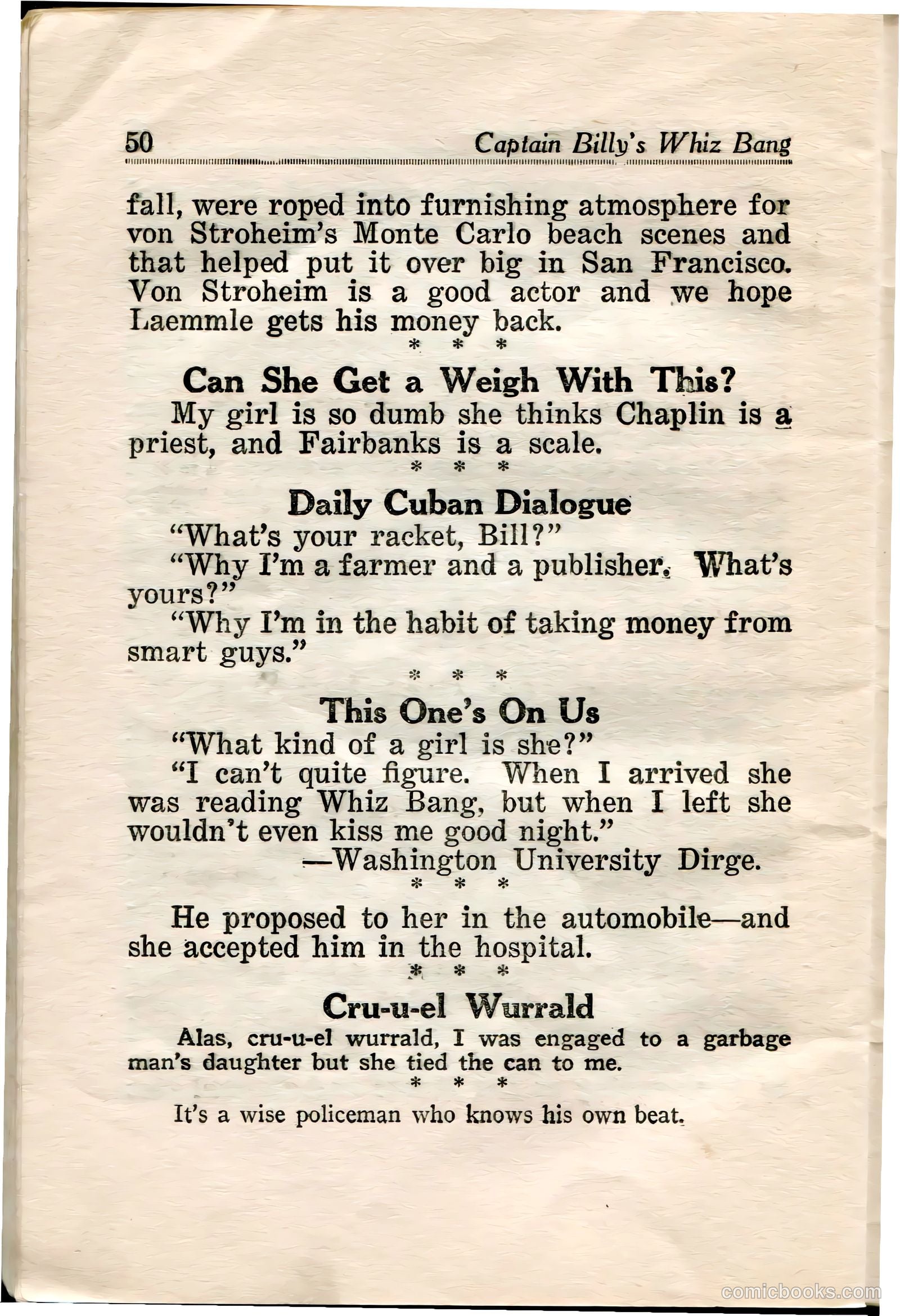 Captain Billy's Whiz Bang #34 — page 52 of 68