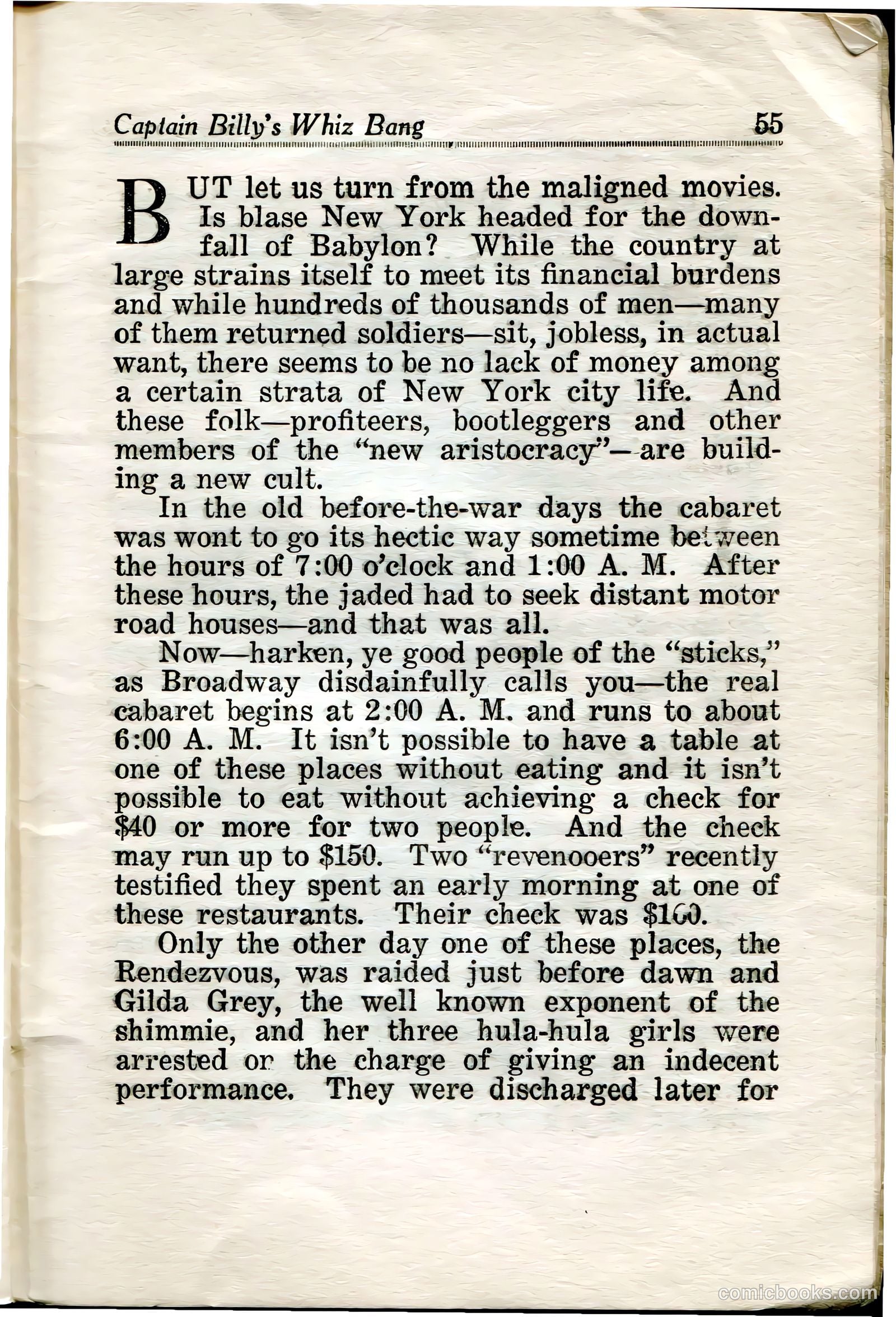 Captain Billy's Whiz Bang #34 — page 57 of 68