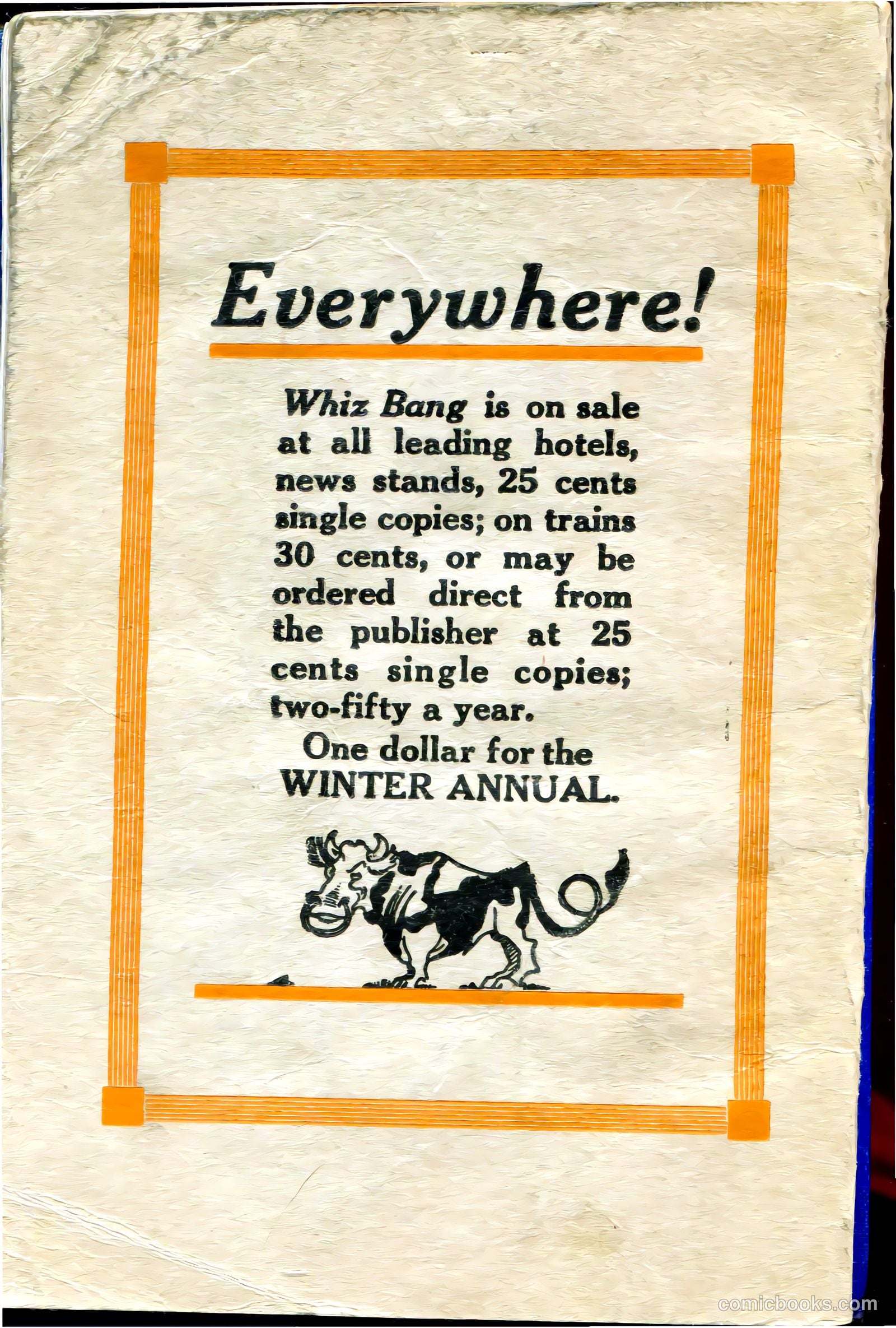 Captain Billy's Whiz Bang #34 — page 68 of 68
