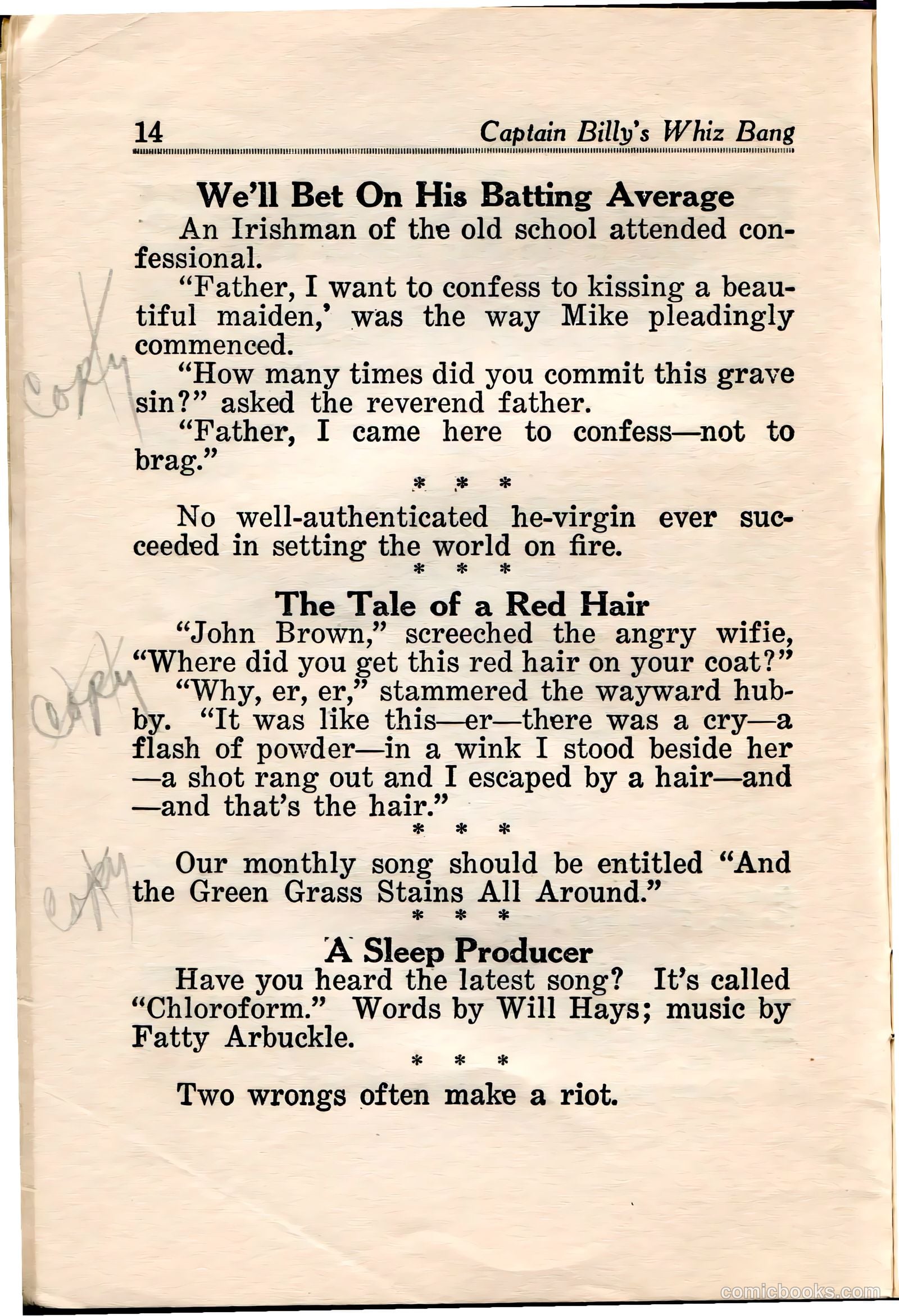 Captain Billy's Whiz Bang #35 — page 15 of 67