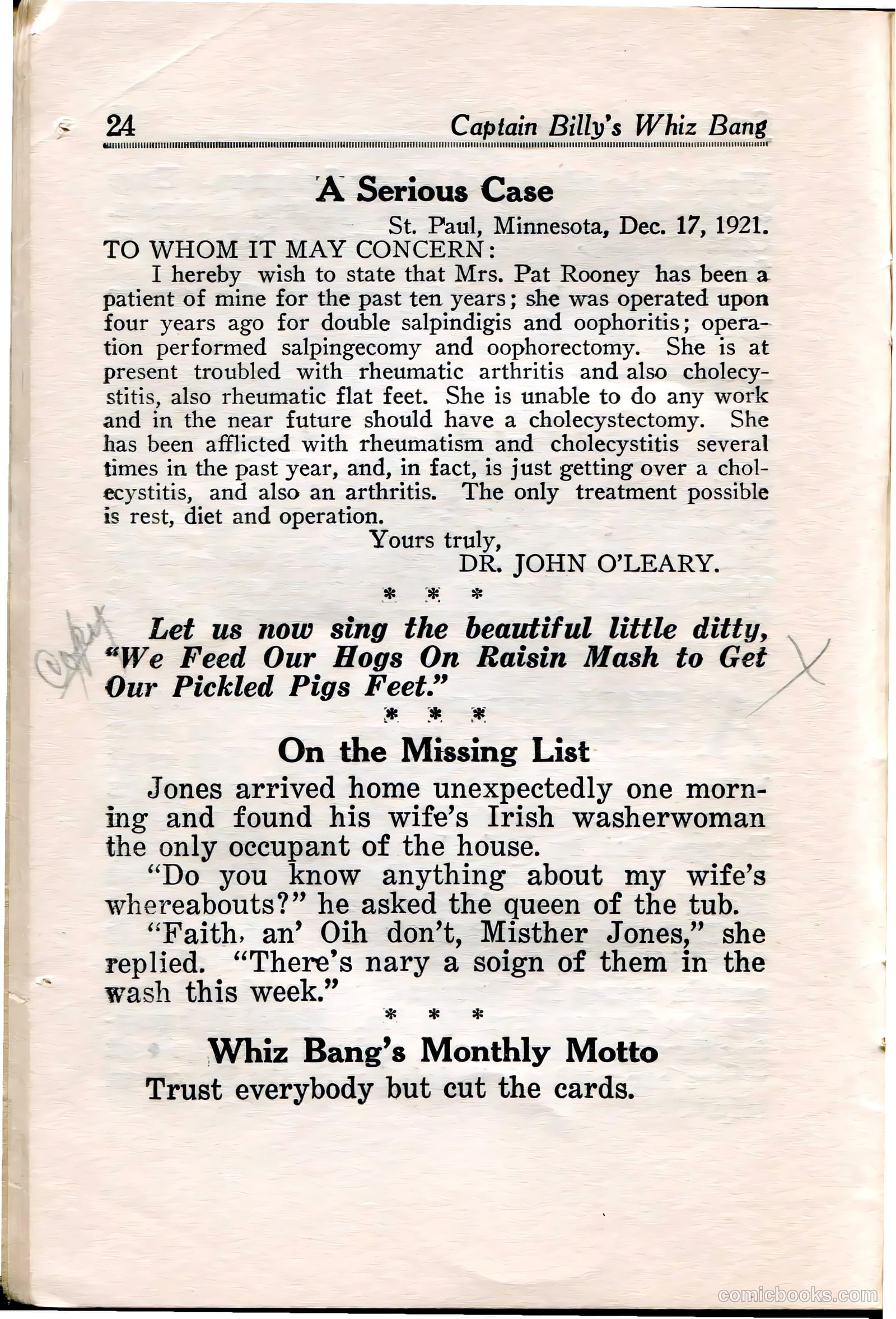 Captain Billy's Whiz Bang #35 — page 25 of 67