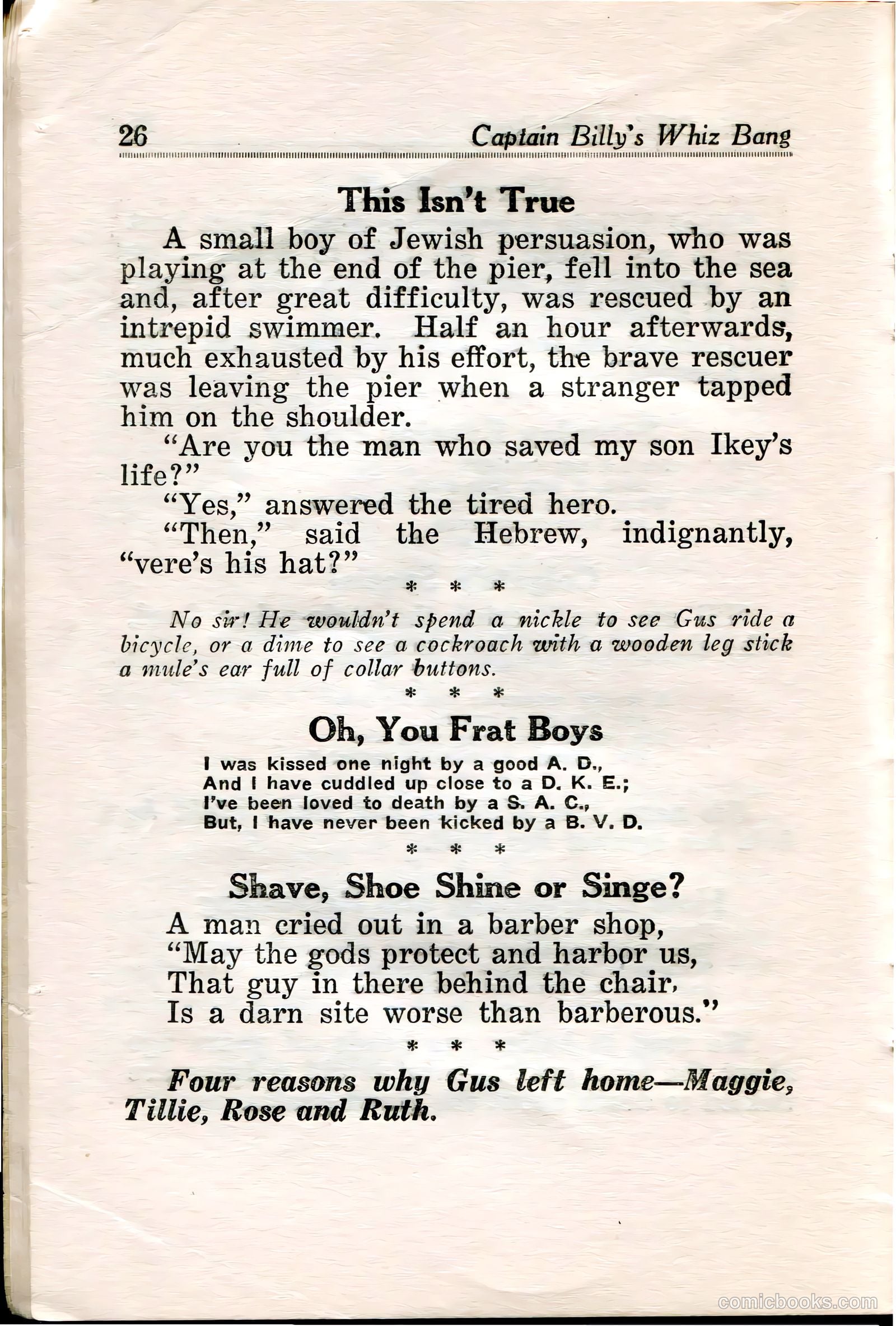 Captain Billy's Whiz Bang #35 — page 27 of 67