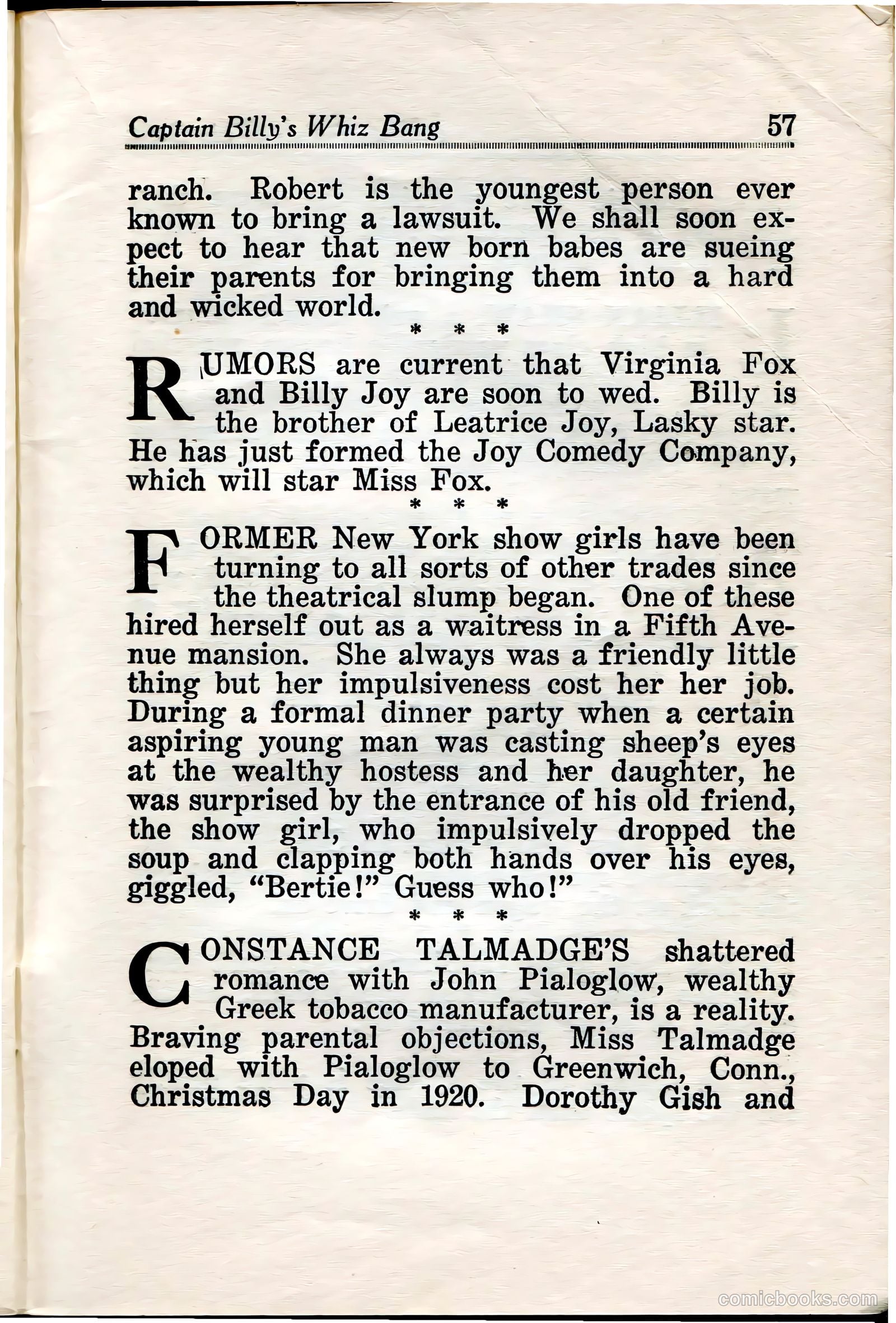 Captain Billy's Whiz Bang #35 — page 58 of 67