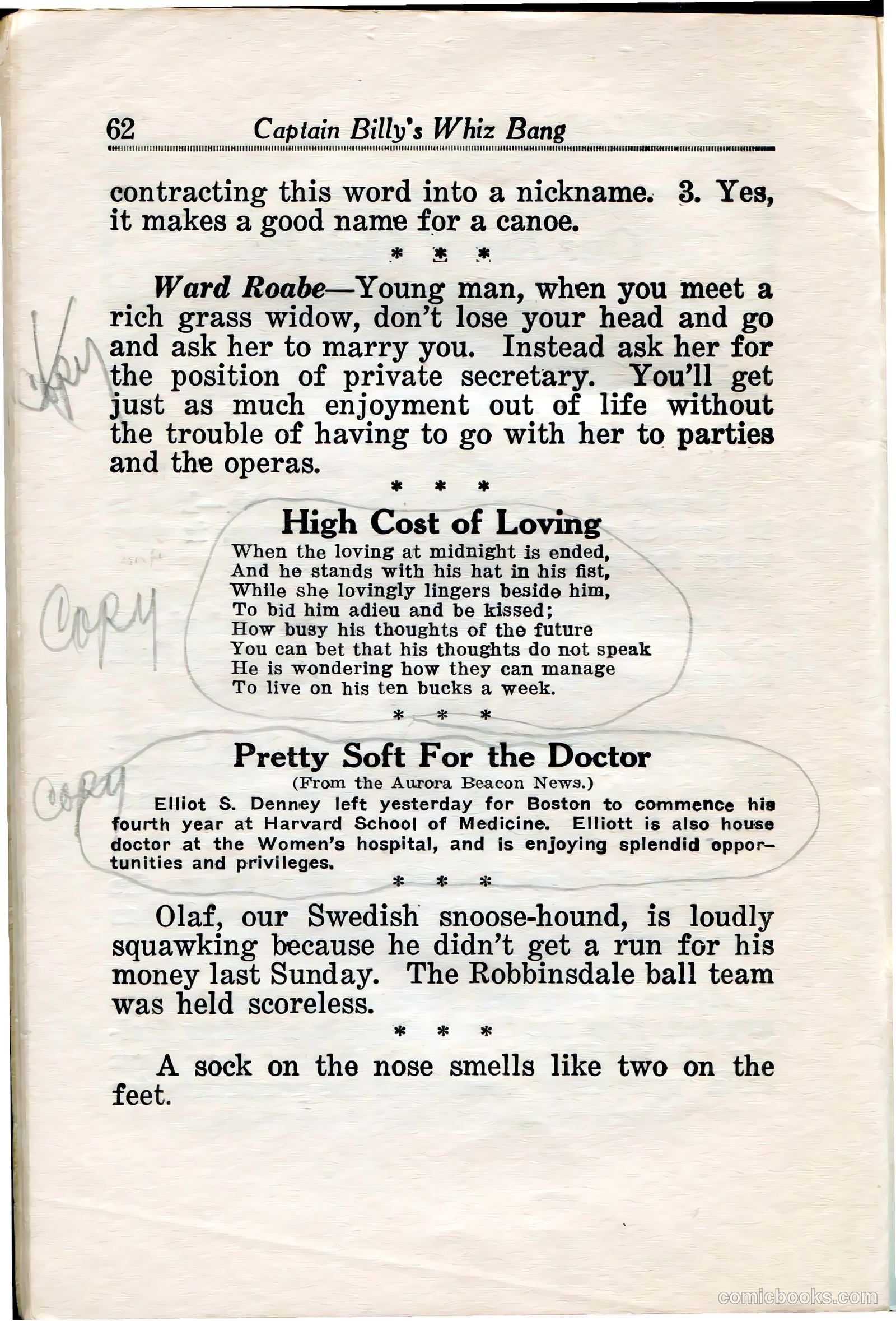 Captain Billy's Whiz Bang #35 — page 63 of 67