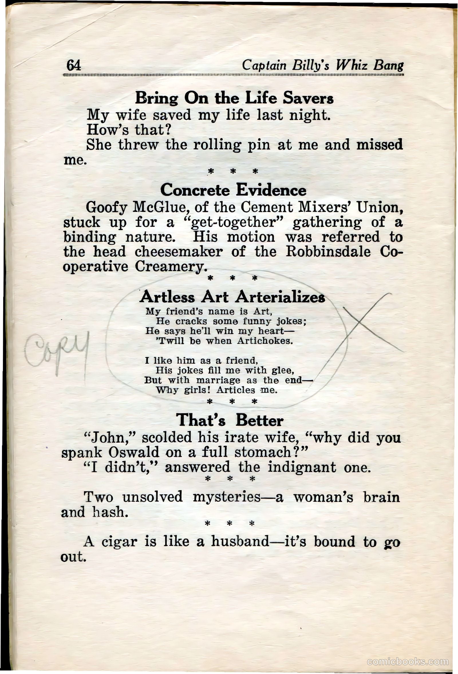 Captain Billy's Whiz Bang #35 — page 65 of 67