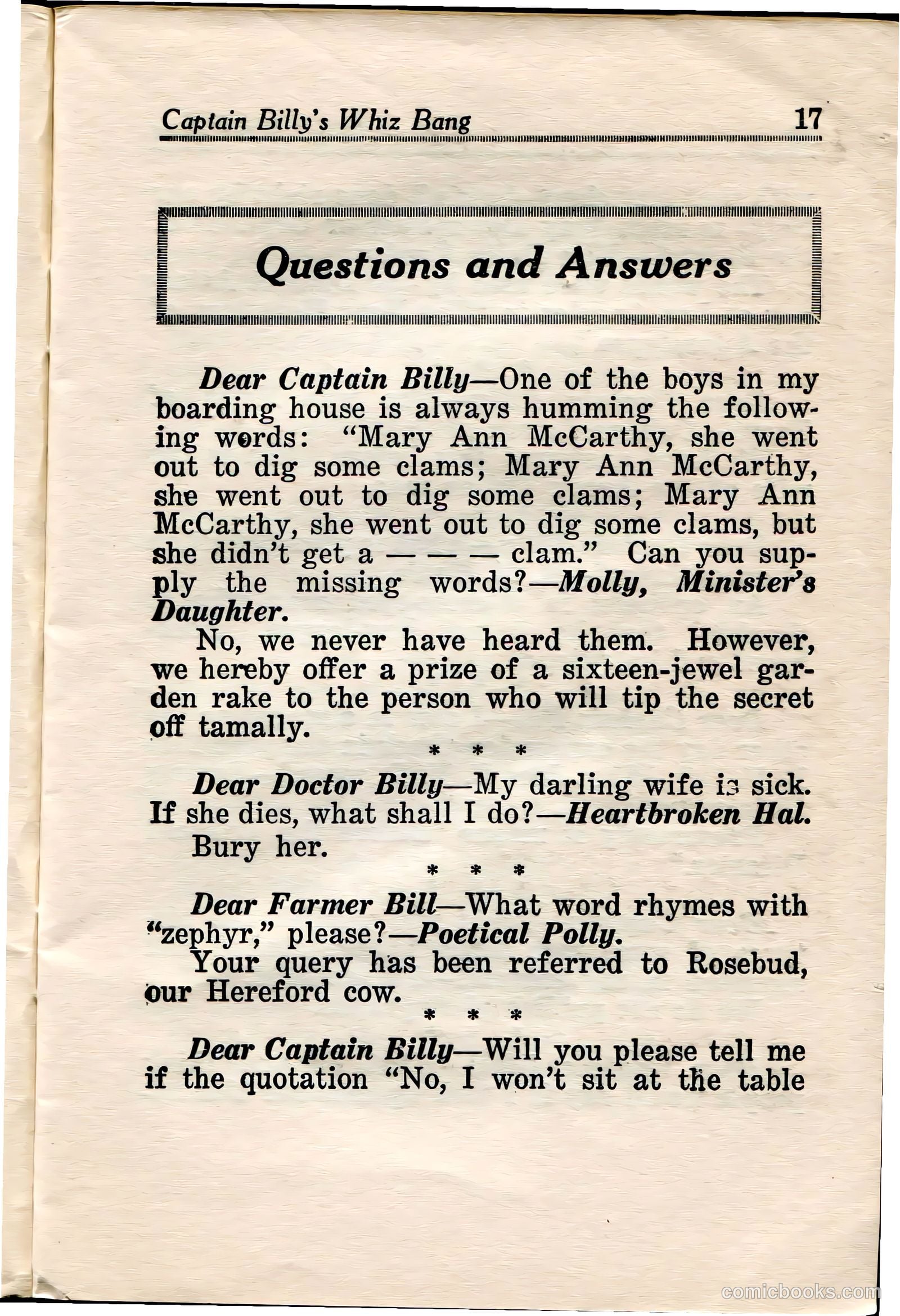 Captain Billy's Whiz Bang #36 — page 19 of 67