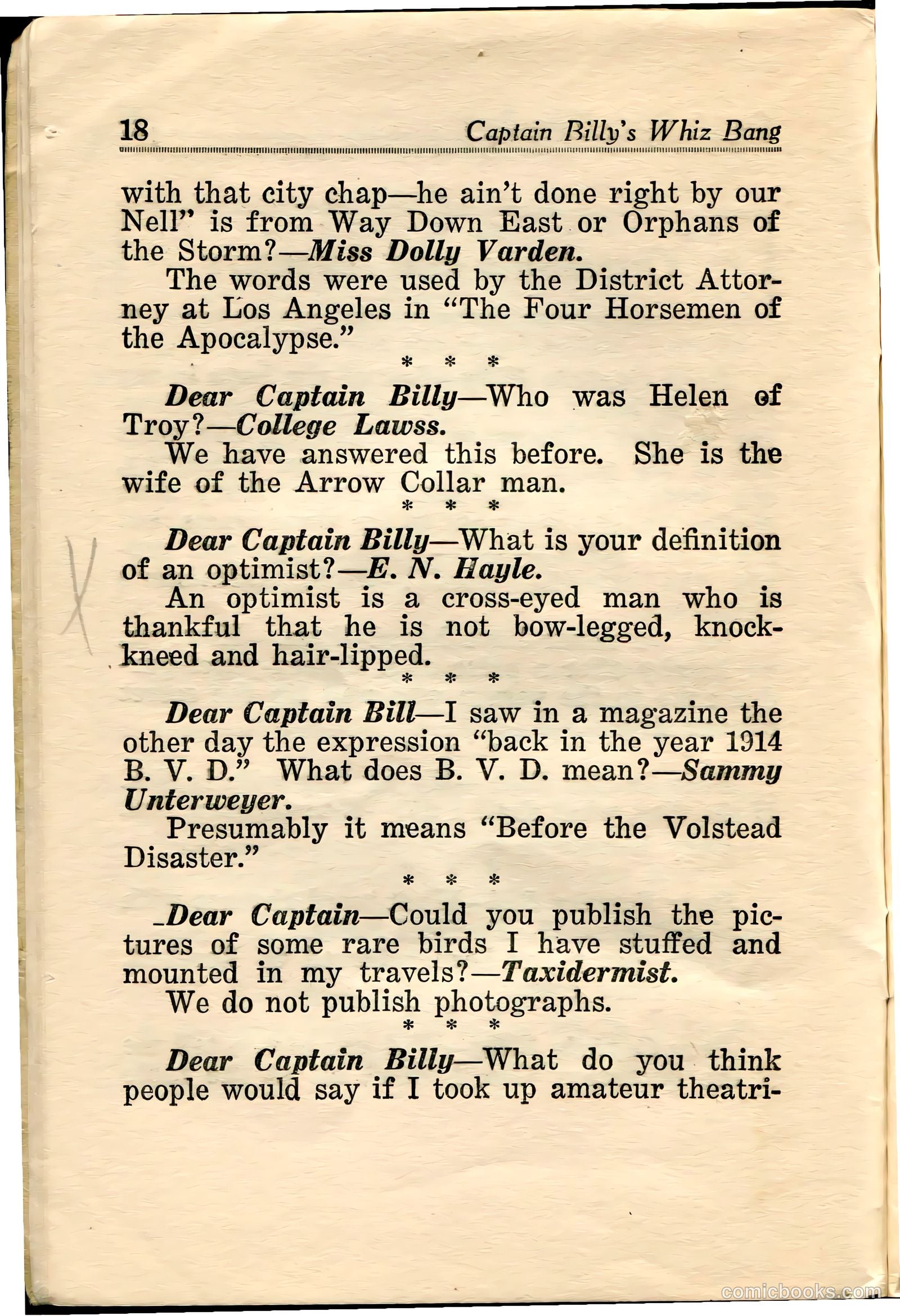 Captain Billy's Whiz Bang #36 — page 20 of 67