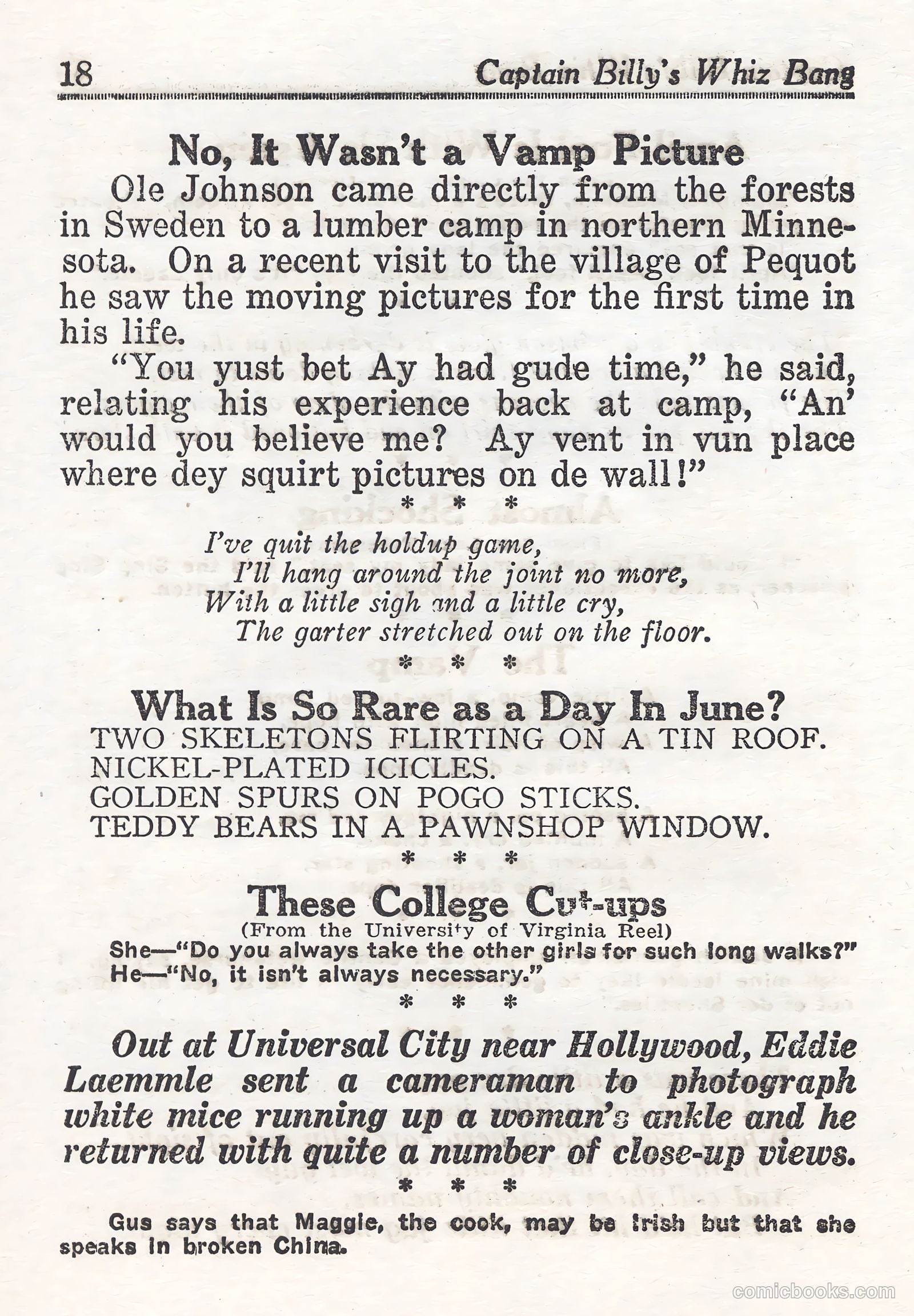 Captain Billy's Whiz Bang #44 — page 18 of 68