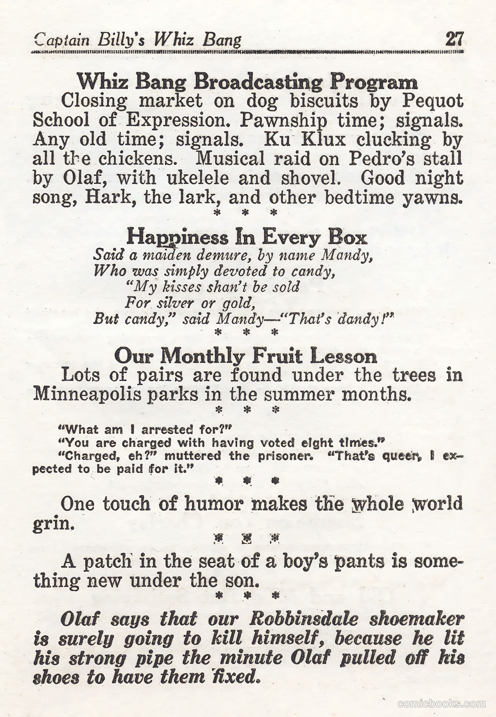 Captain Billy's Whiz Bang #44 — page 27 of 68