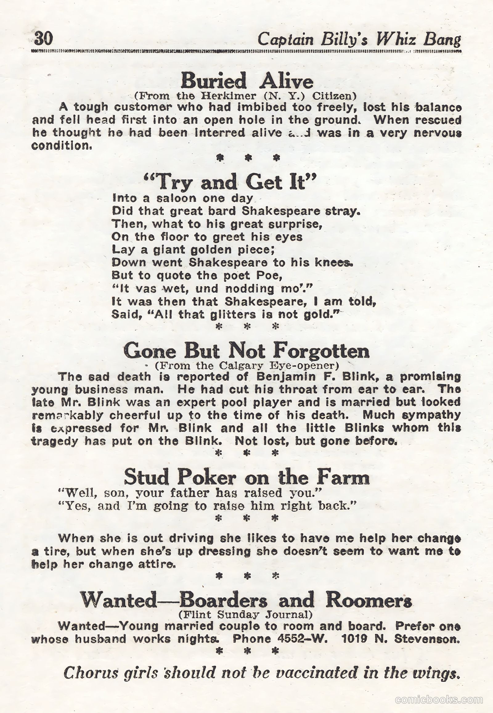 Captain Billy's Whiz Bang #44 — page 30 of 68