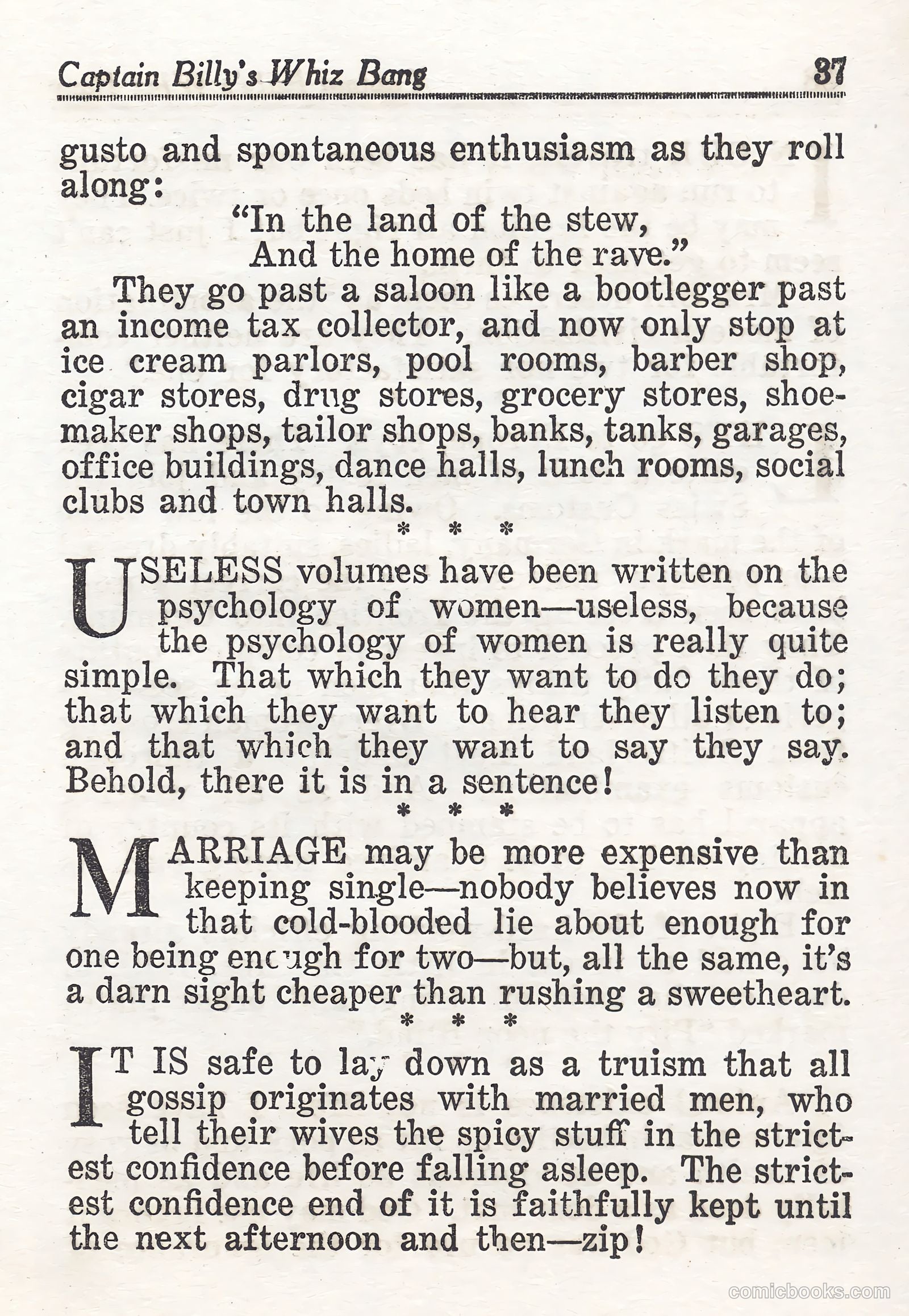Captain Billy's Whiz Bang #44 — page 37 of 68