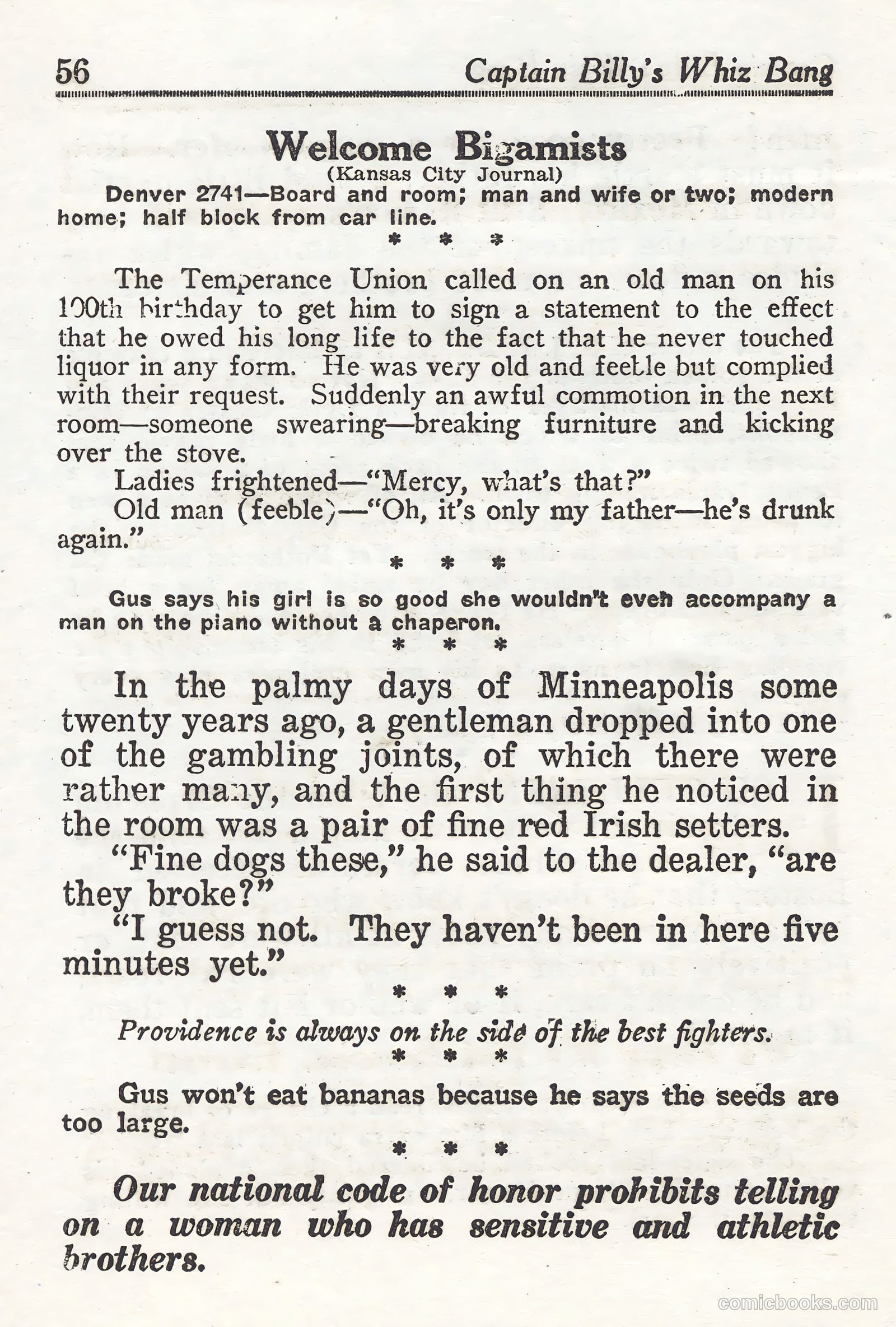 Captain Billy's Whiz Bang #44 — page 56 of 68