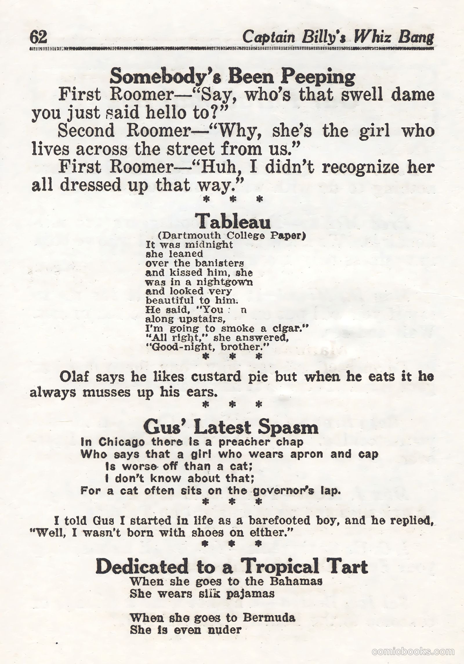 Captain Billy's Whiz Bang #44 — page 62 of 68