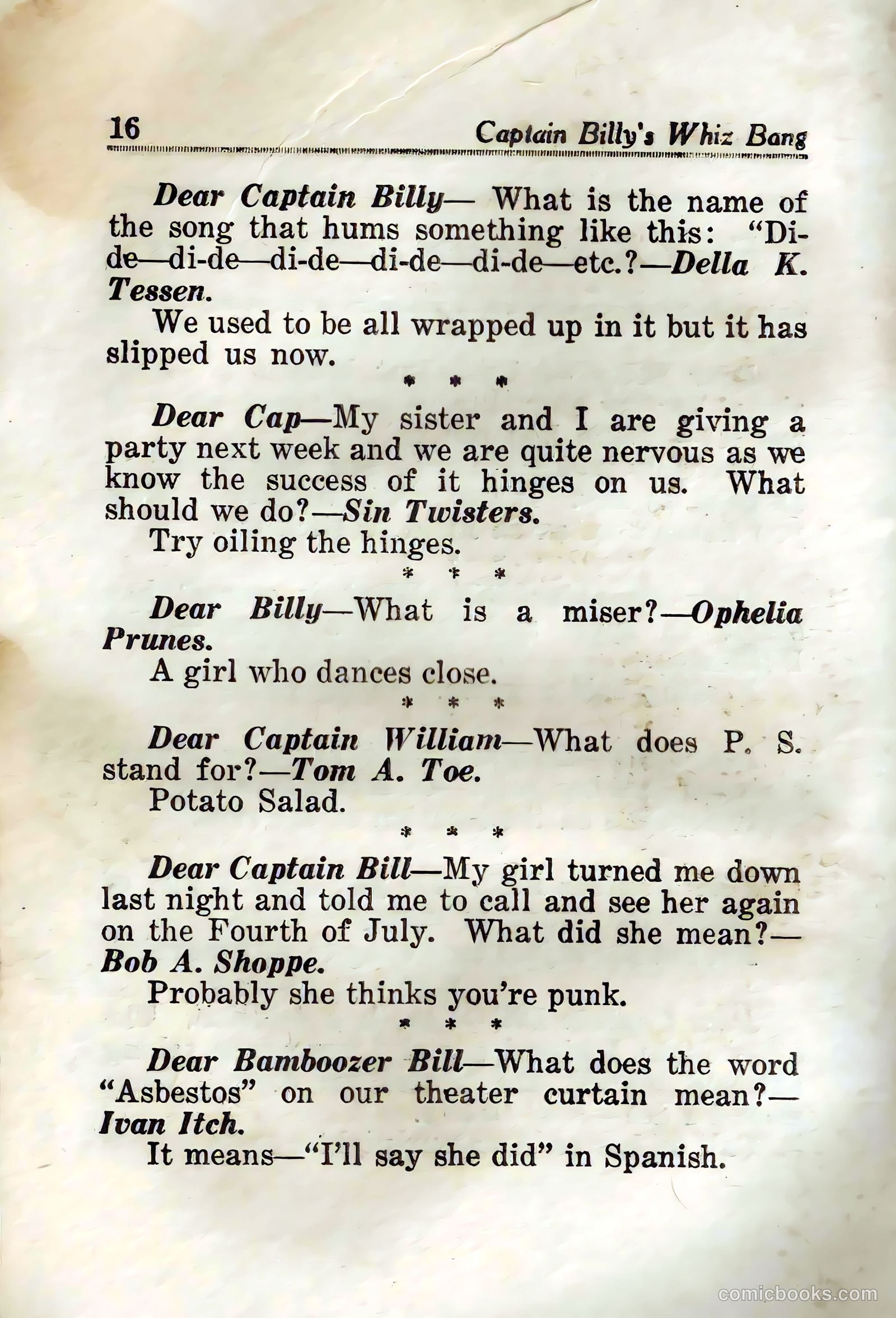 Captain Billy's Whiz Bang #45 — page 18 of 68