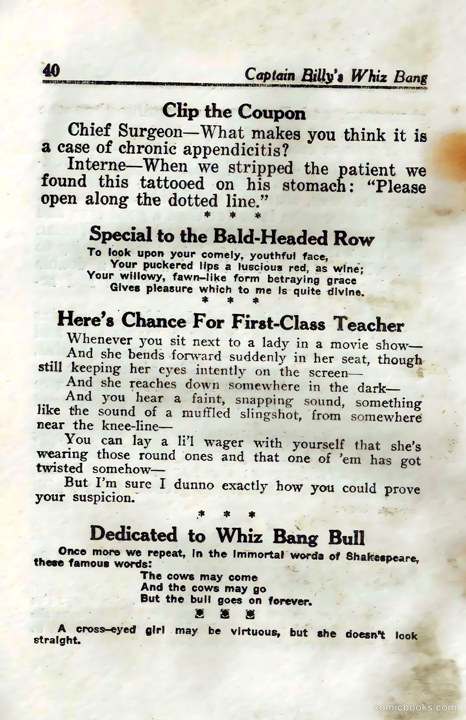 Captain Billy's Whiz Bang #45 — page 42 of 68