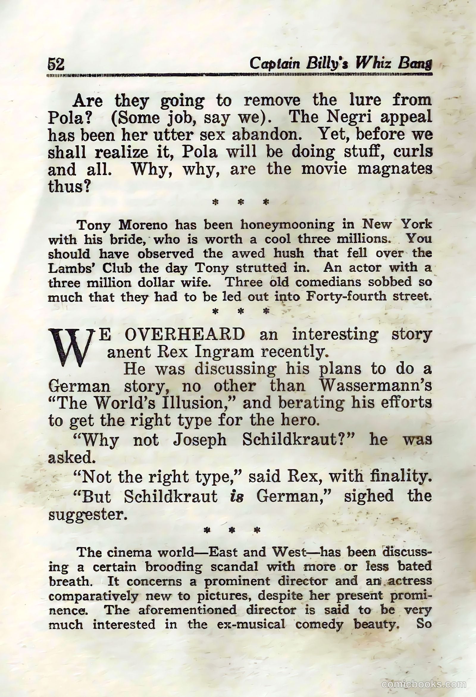 Captain Billy's Whiz Bang #45 — page 54 of 68