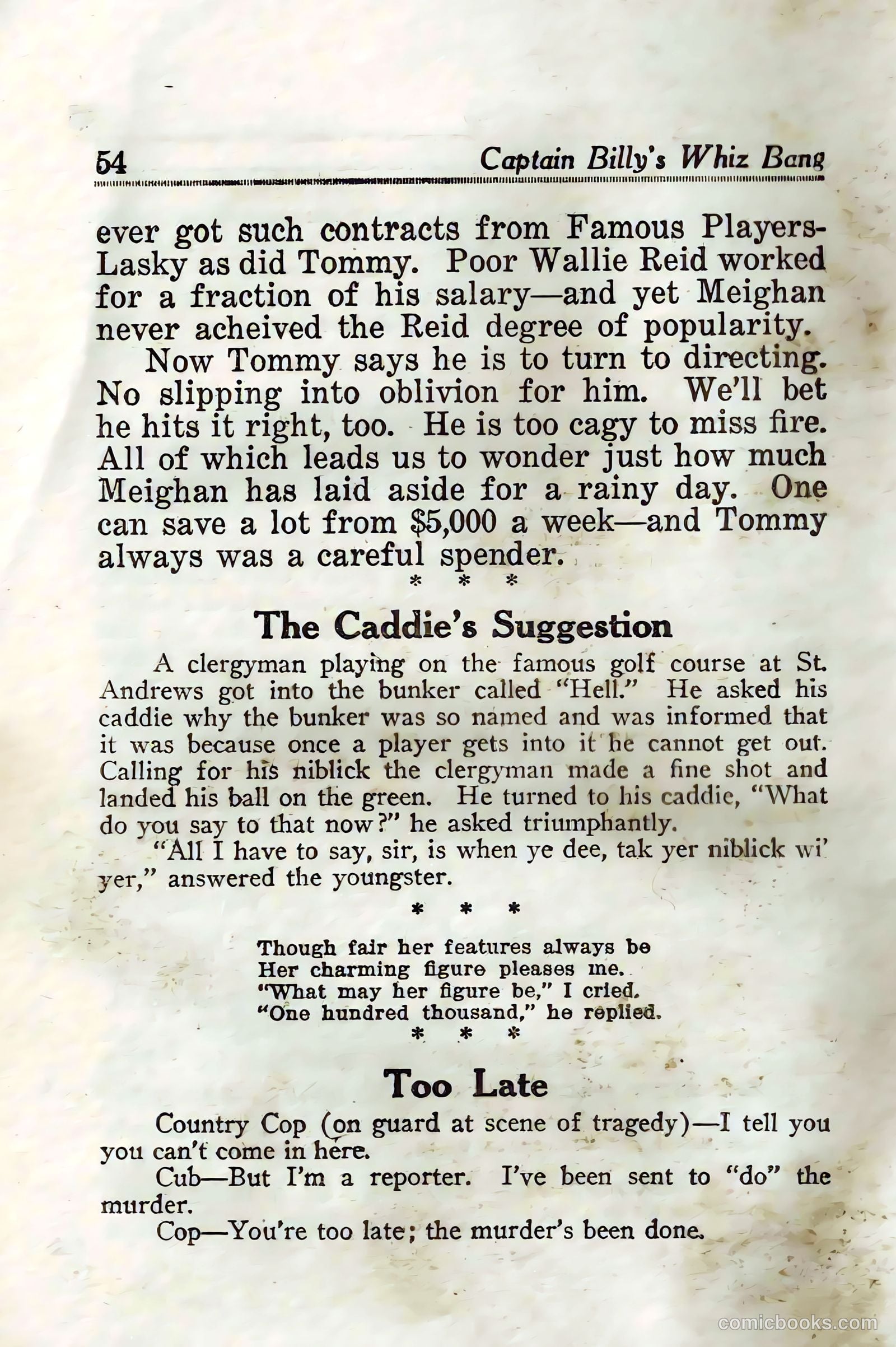 Captain Billy's Whiz Bang #45 — page 56 of 68