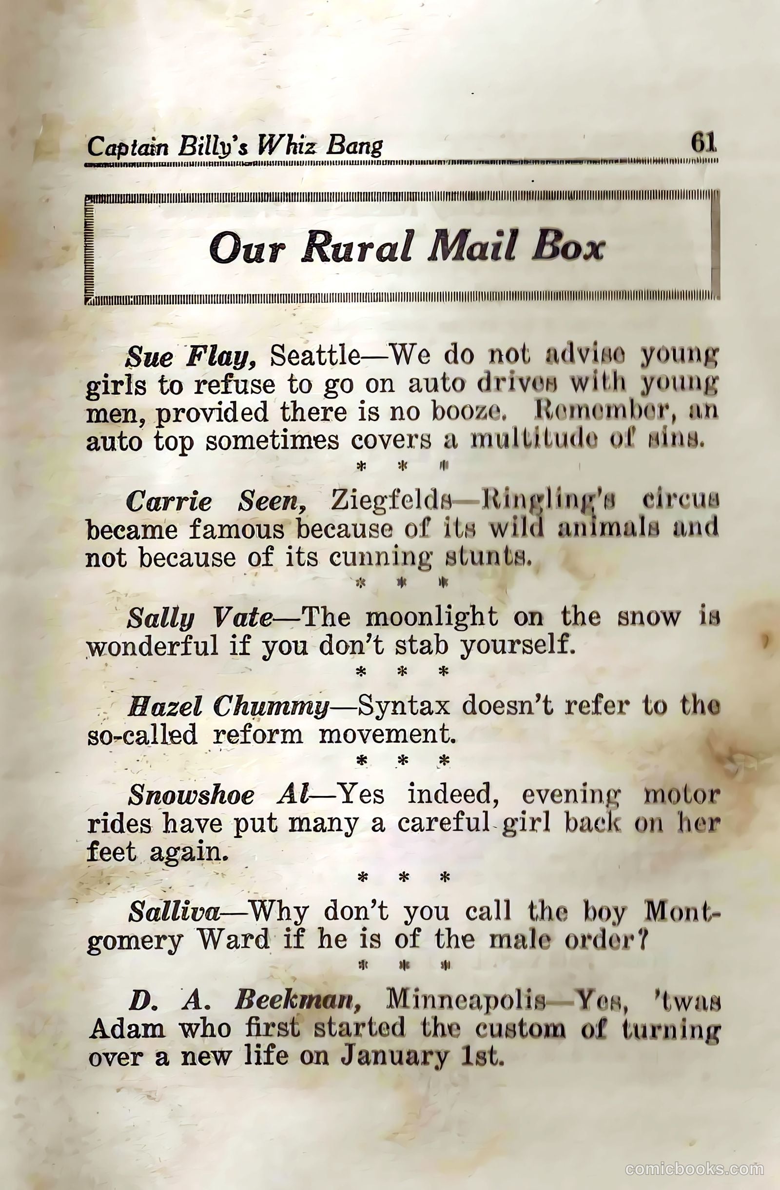 Captain Billy's Whiz Bang #45 — page 63 of 68