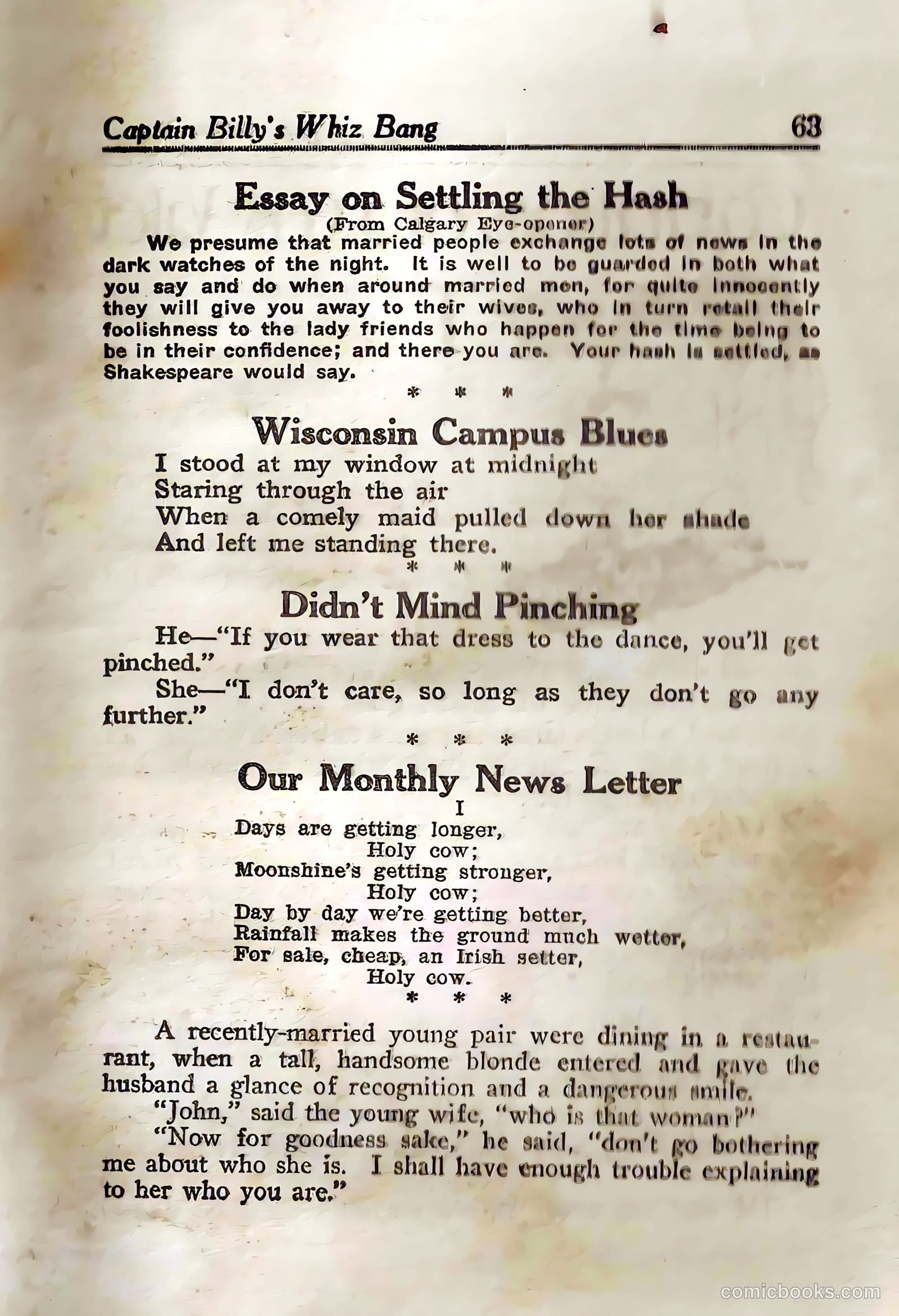 Captain Billy's Whiz Bang #45 — page 65 of 68