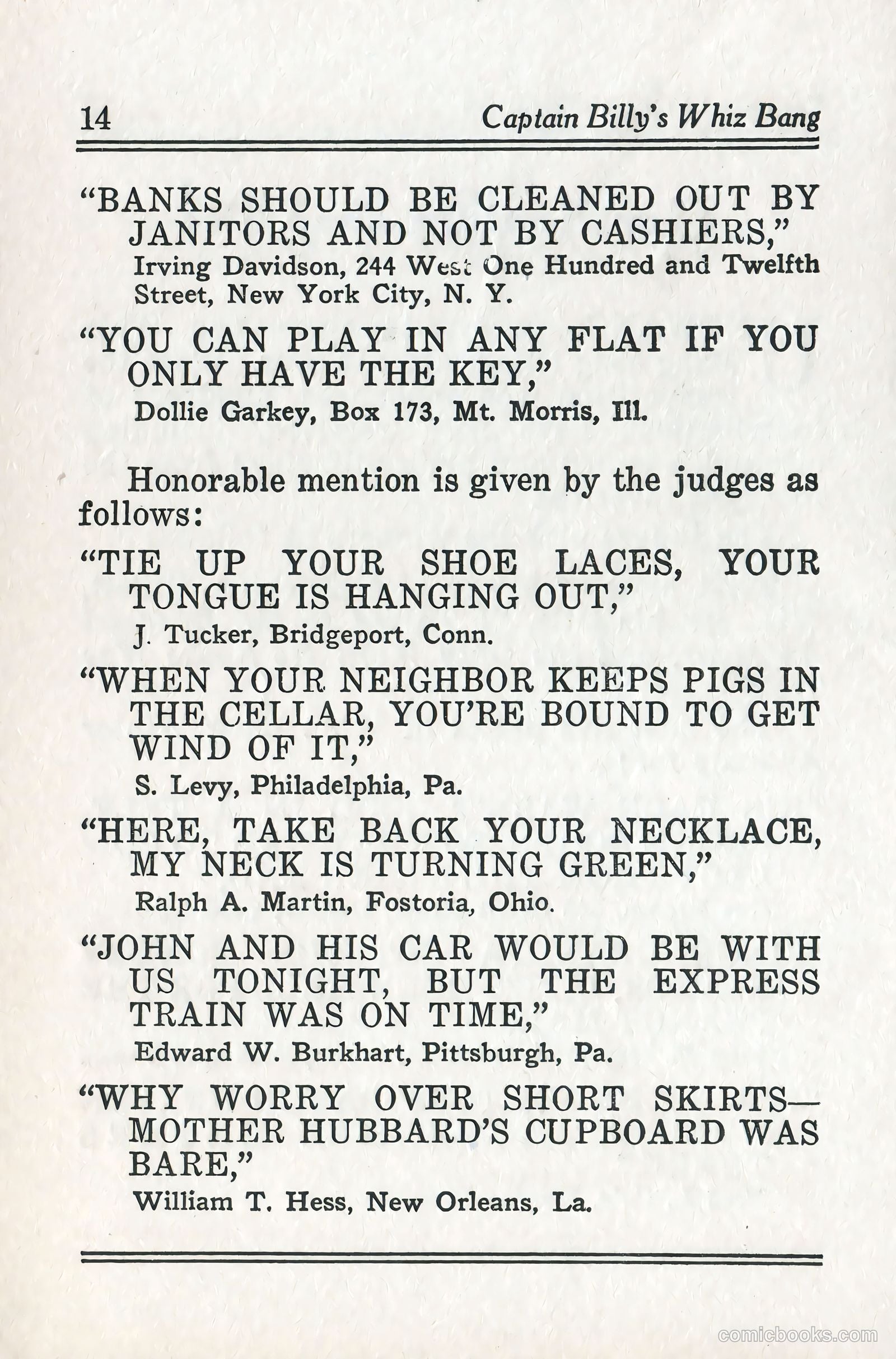 Captain Billy's Whiz Bang #57 — page 16 of 71