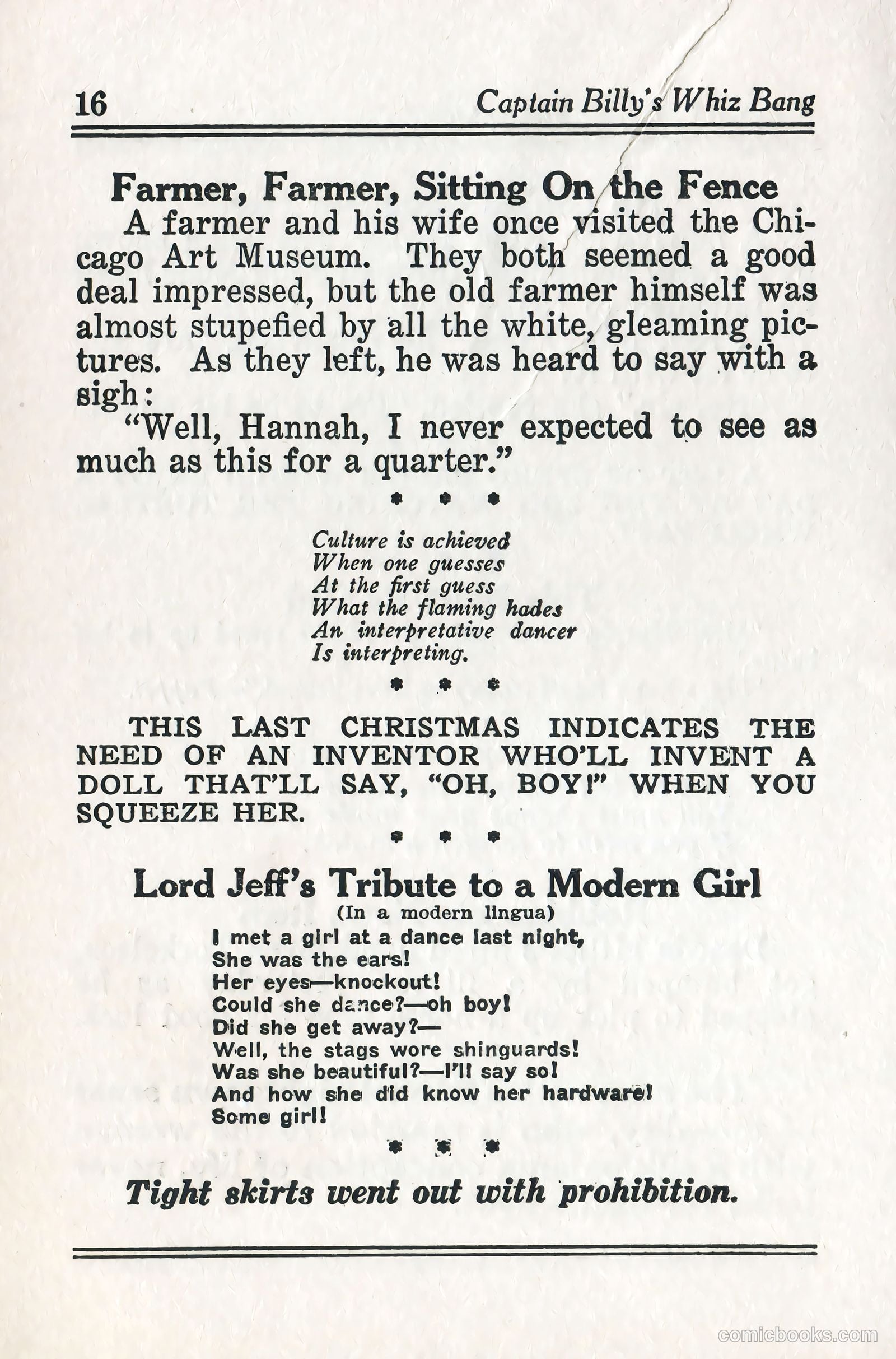Captain Billy's Whiz Bang #57 — page 18 of 71