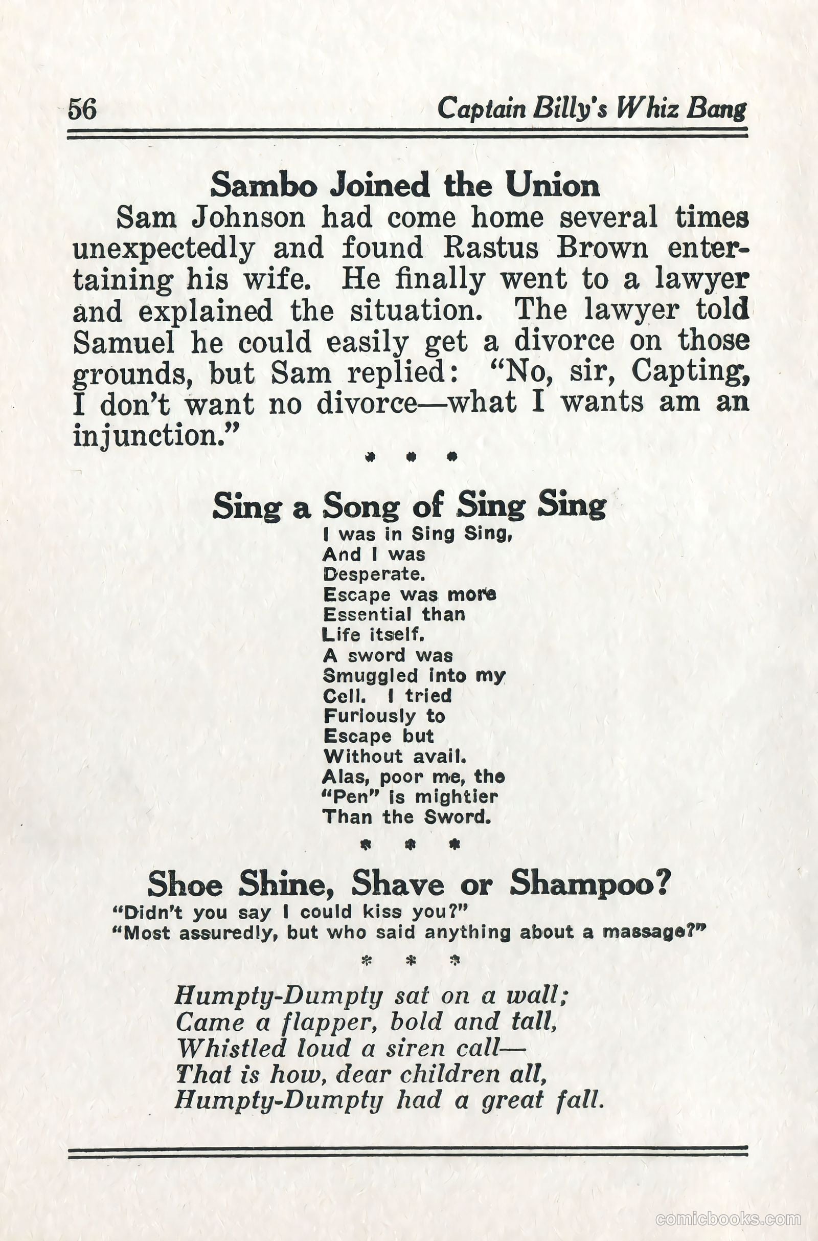 Captain Billy's Whiz Bang #57 — page 61 of 71