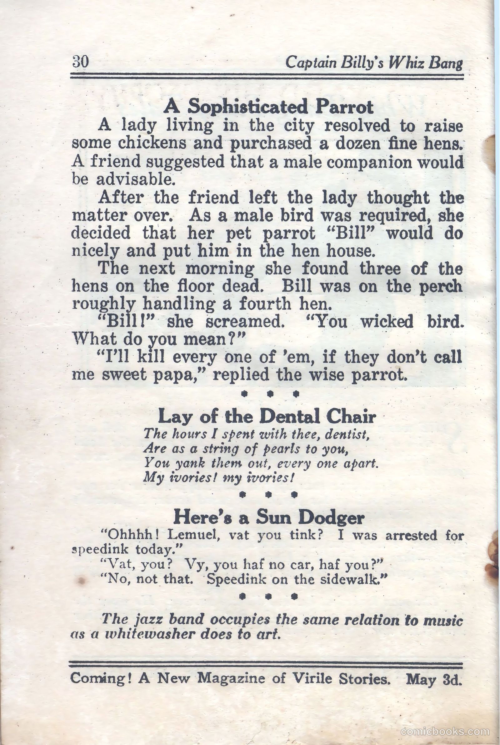 Captain Billy's Whiz Bang #59 — page 32 of 68