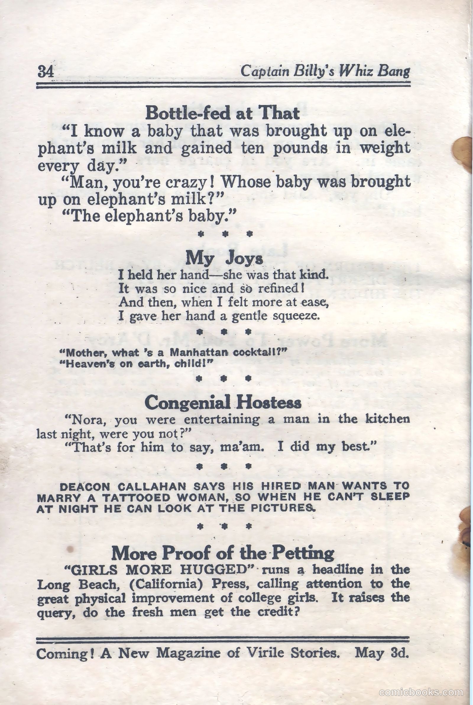 Captain Billy's Whiz Bang #59 — page 36 of 68