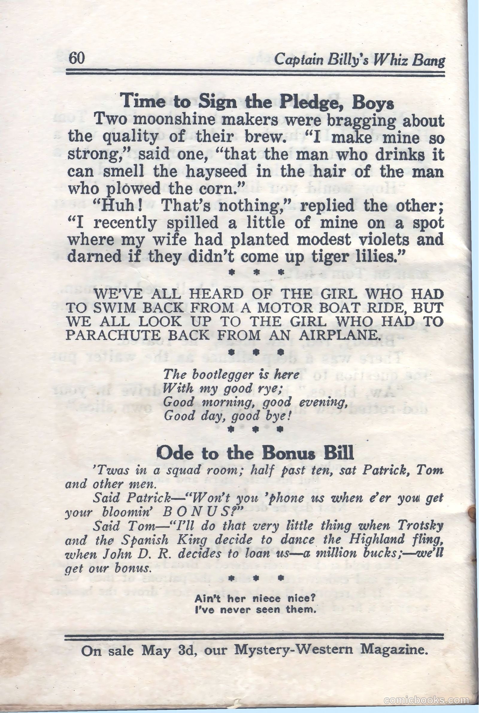 Captain Billy's Whiz Bang #59 — page 62 of 68