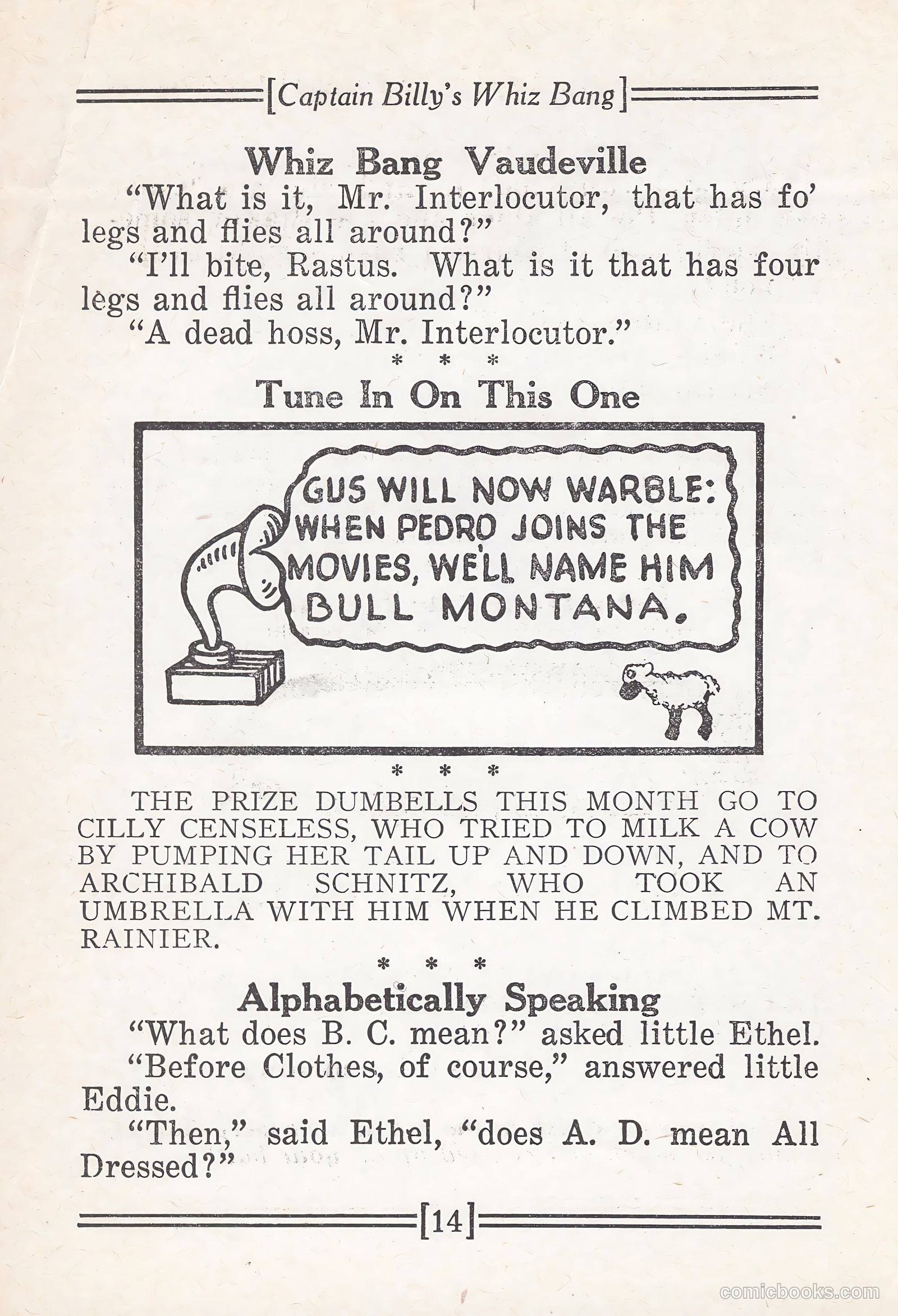 Captain Billy's Whiz Bang #67 — page 16 of 71