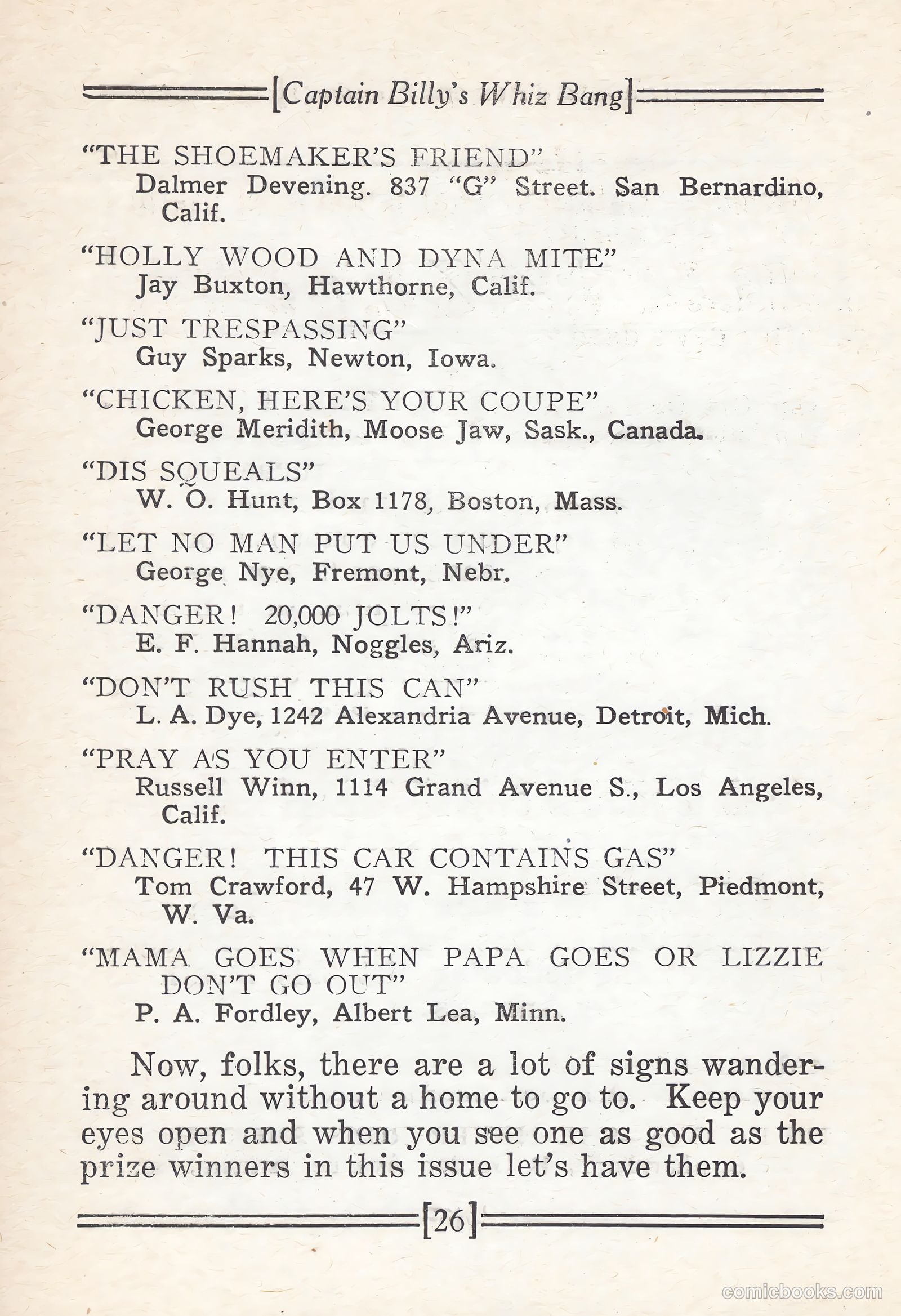 Captain Billy's Whiz Bang #67 — page 28 of 71