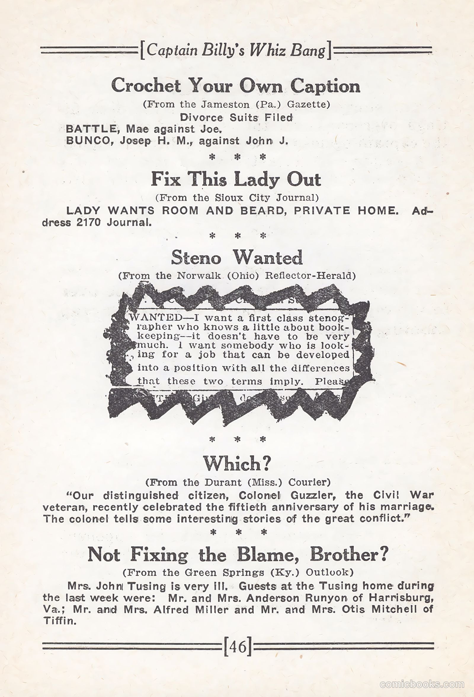 Captain Billy's Whiz Bang #67 — page 51 of 71