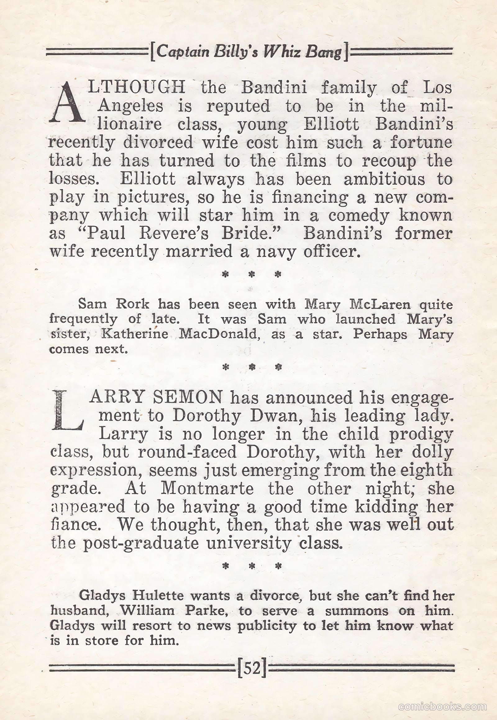 Captain Billy's Whiz Bang #67 — page 57 of 71