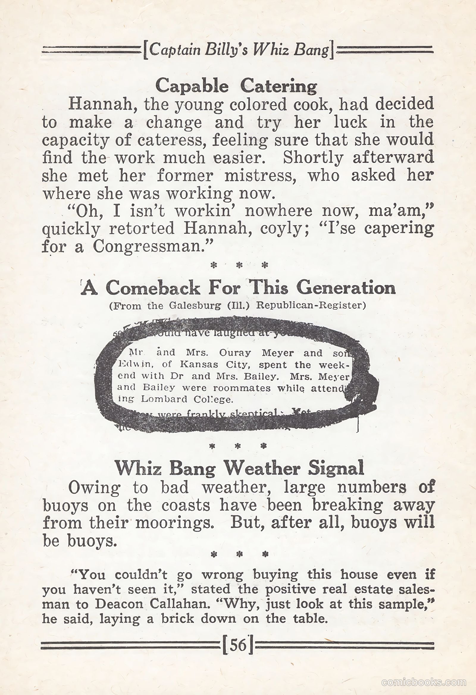 Captain Billy's Whiz Bang #67 — page 61 of 71
