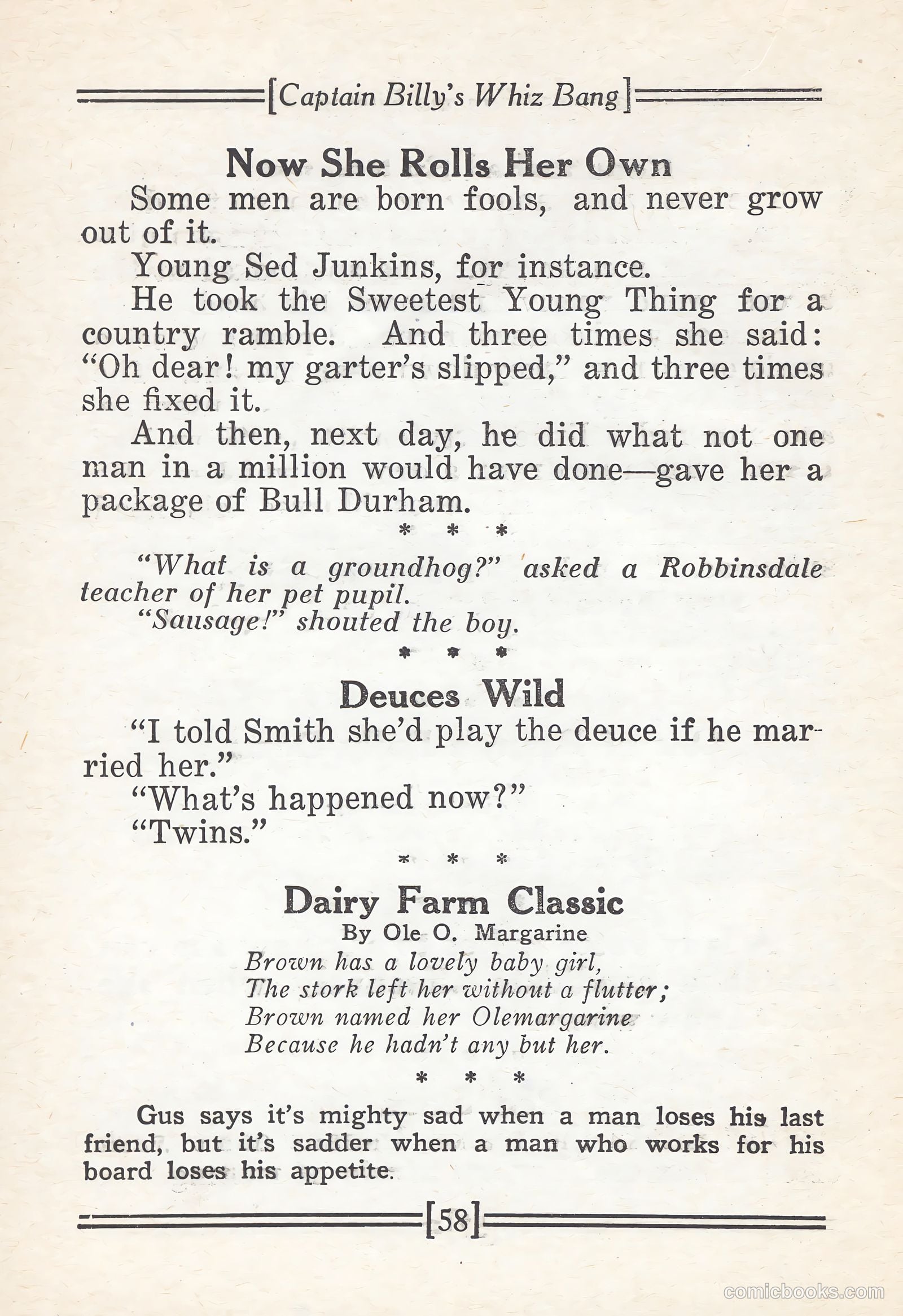 Captain Billy's Whiz Bang #67 — page 63 of 71