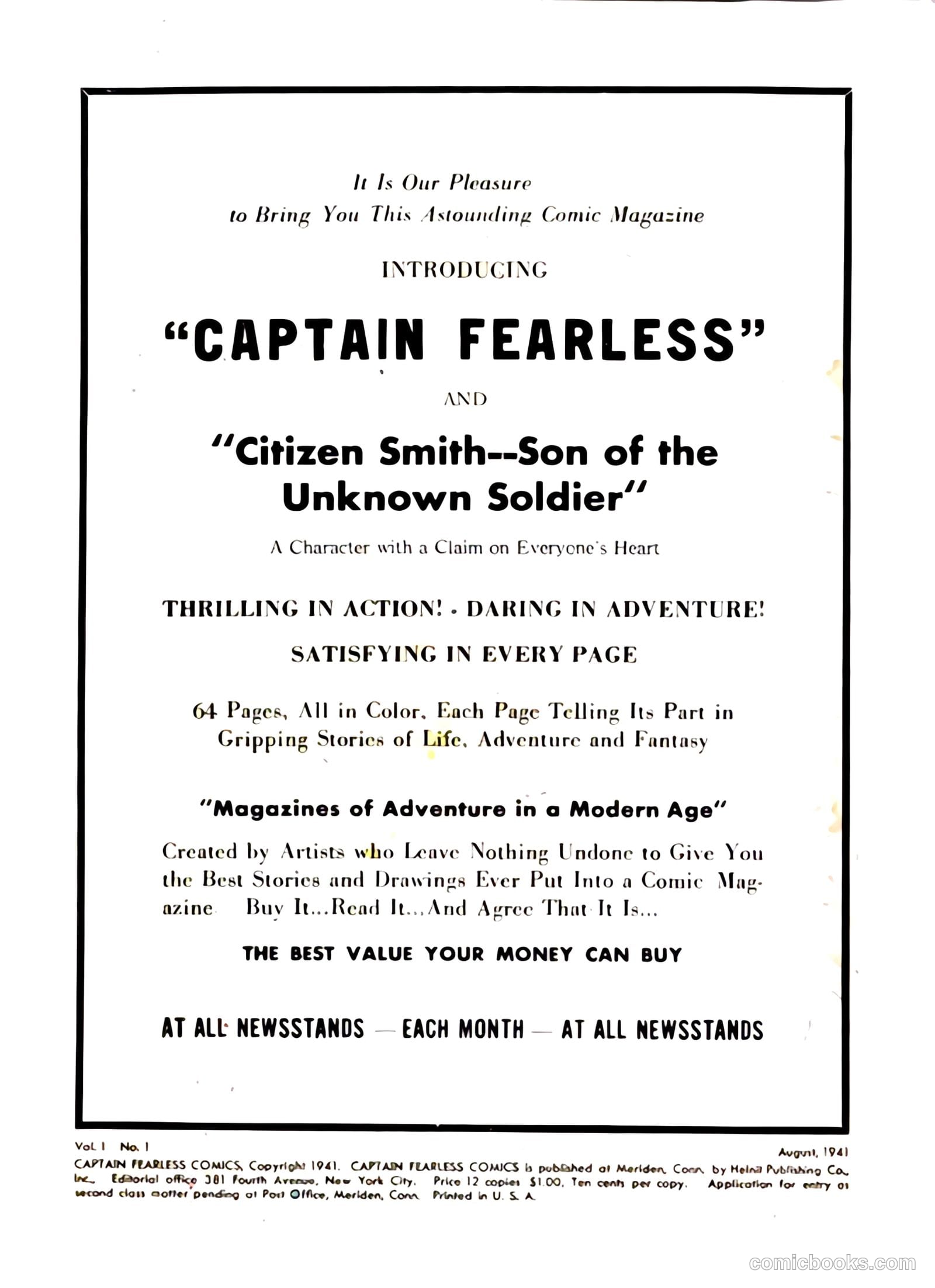 Captain Fearless Comics #1 (1941) — page 2 of 68