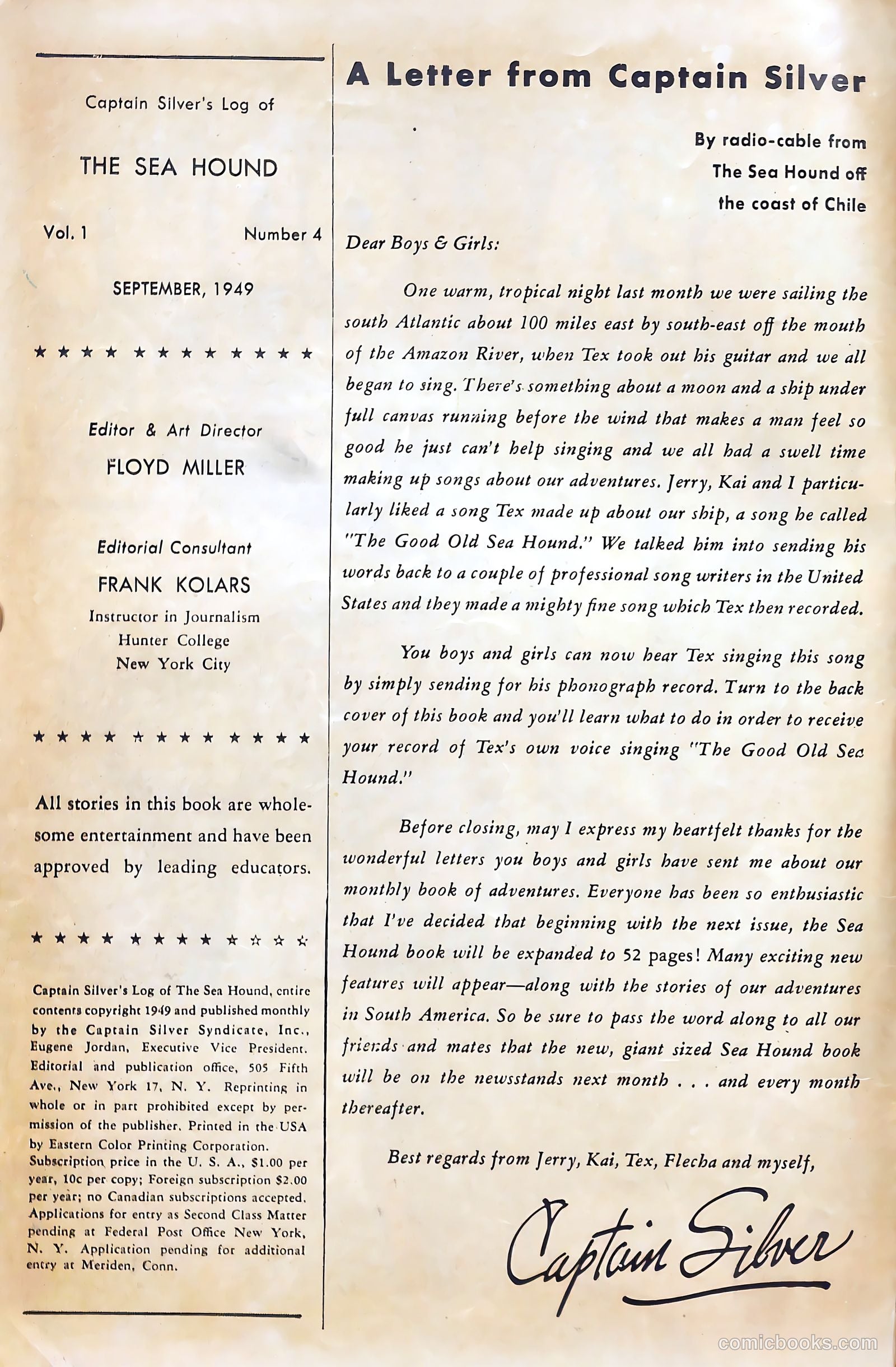 Captain Silver's Log of the Sea Hound #4 (1949) — page 2 of 35