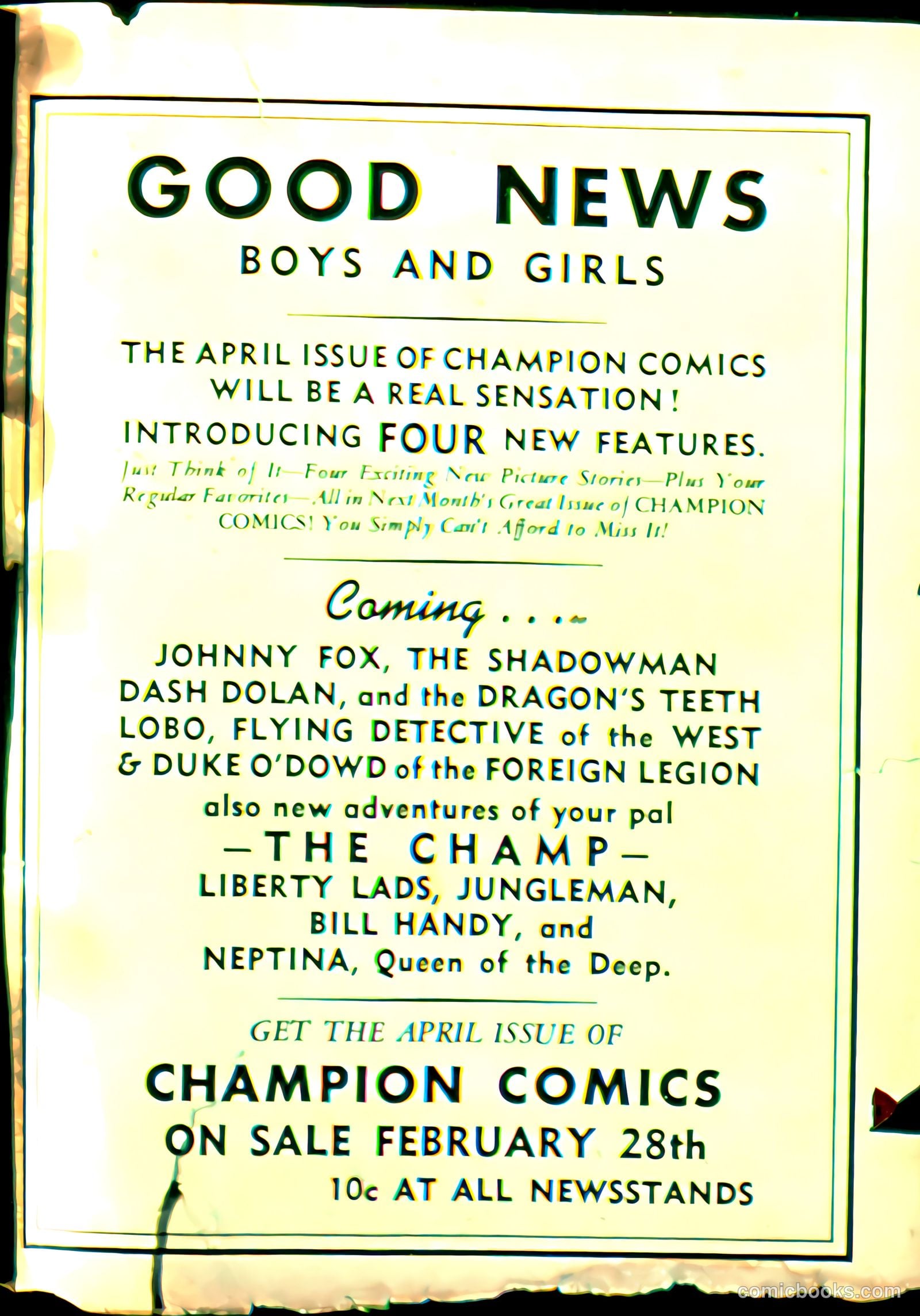 Champion Comics #5 (1940) — page 66 of 67