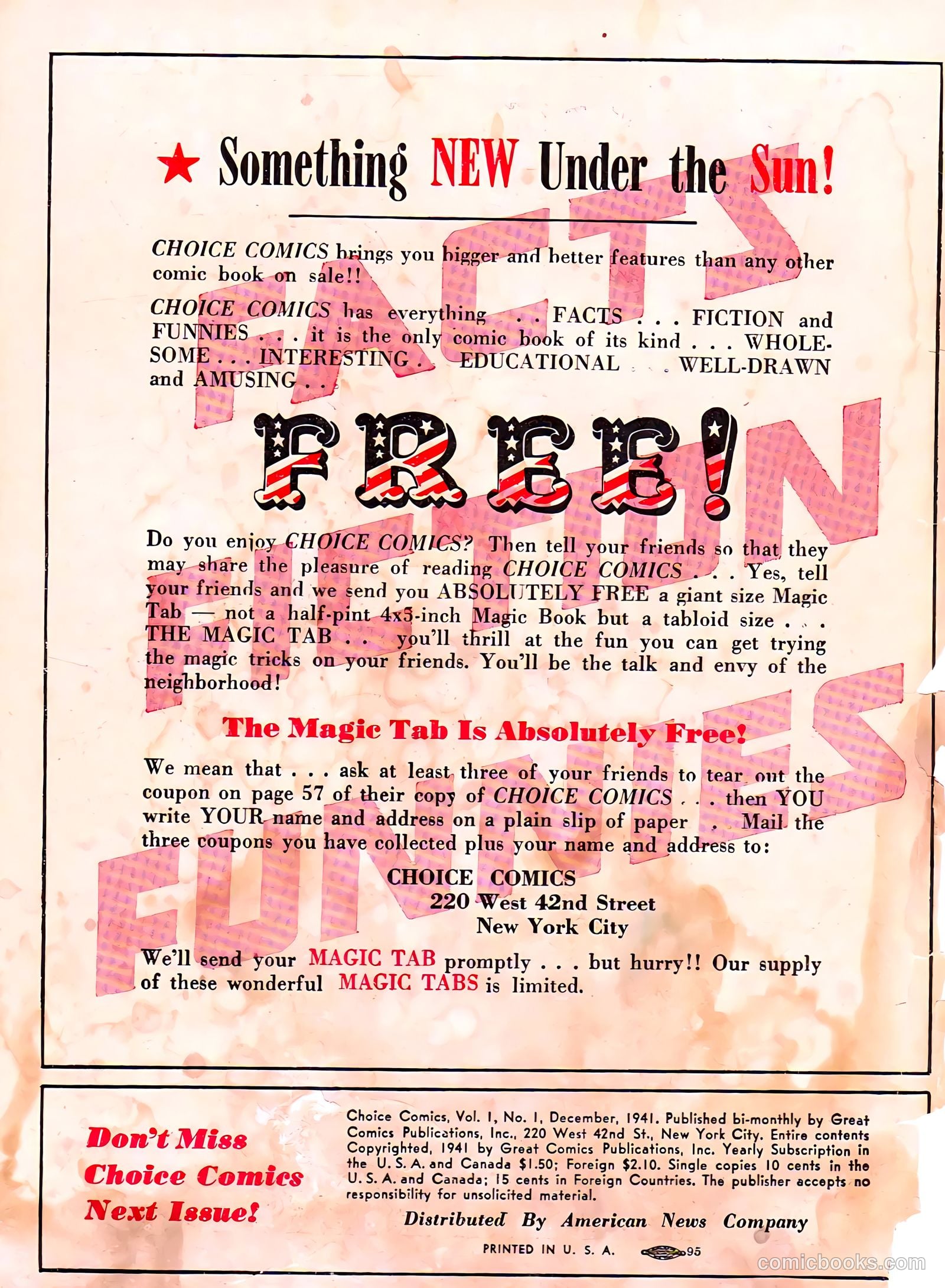 Choice Comics #1 (1941) — page 2 of 69