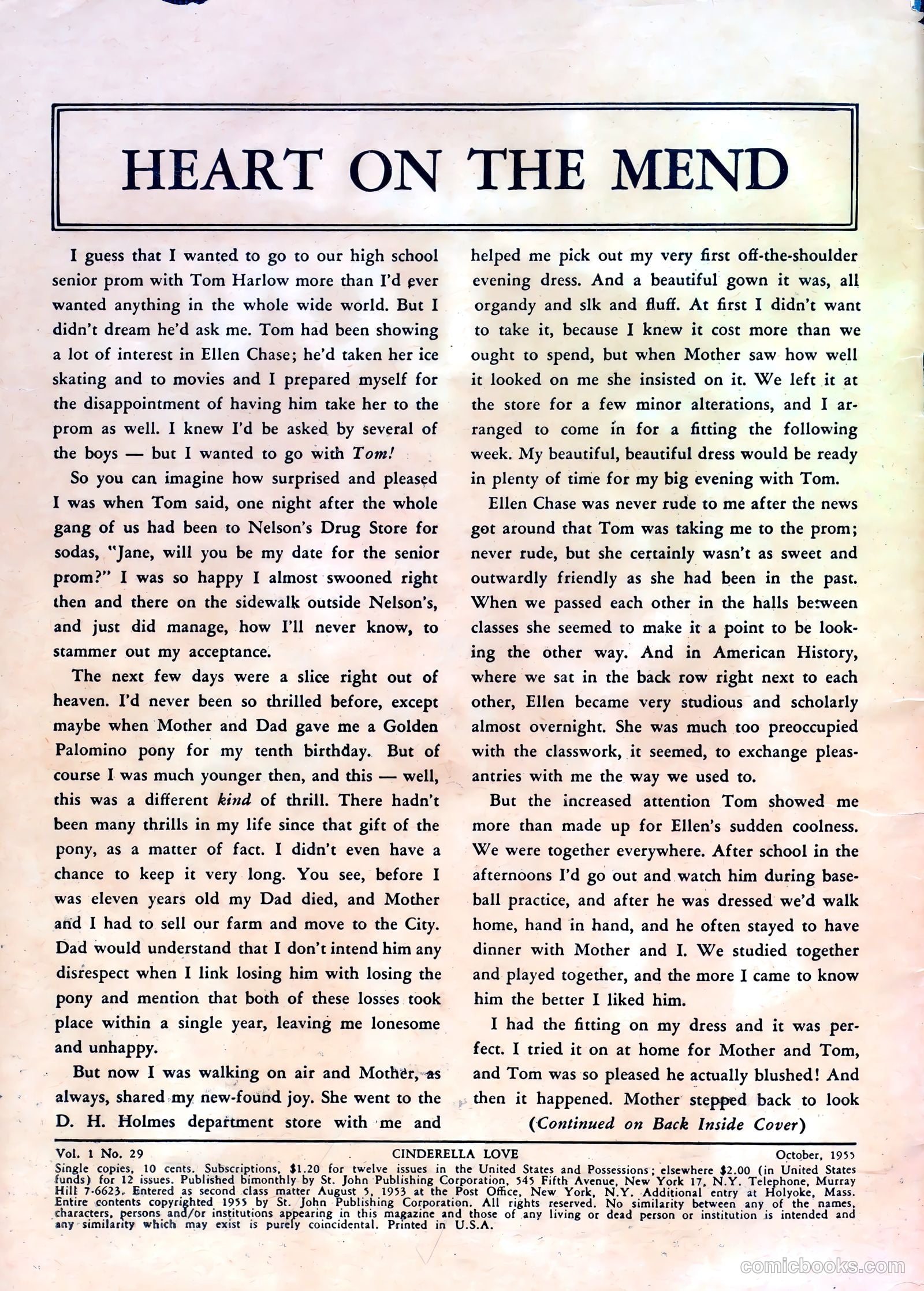 Cinderella Love #29 (1955) — page 2 of 36