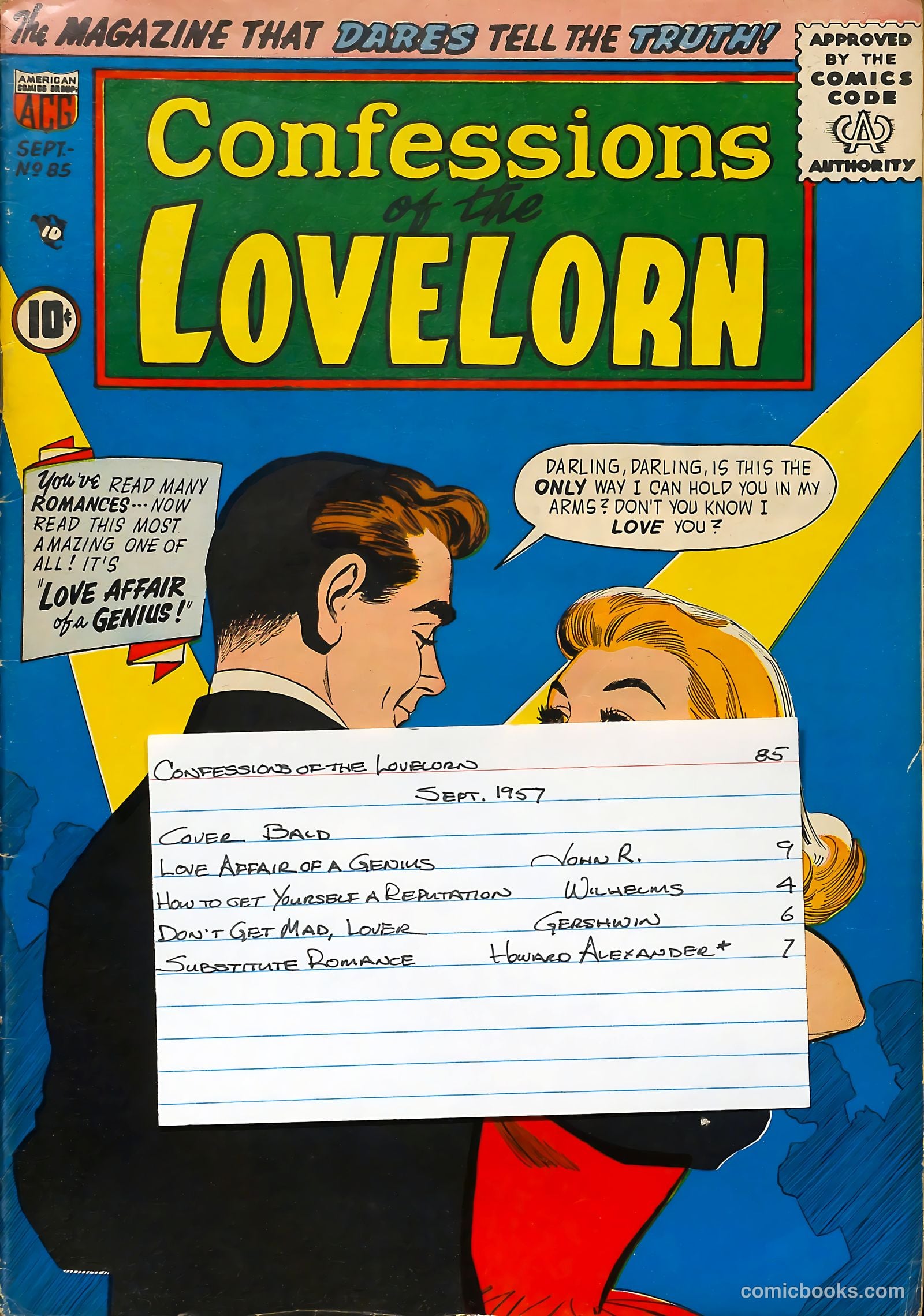 Confessions of the Lovelorn #85 (1957) — page 37 of 37