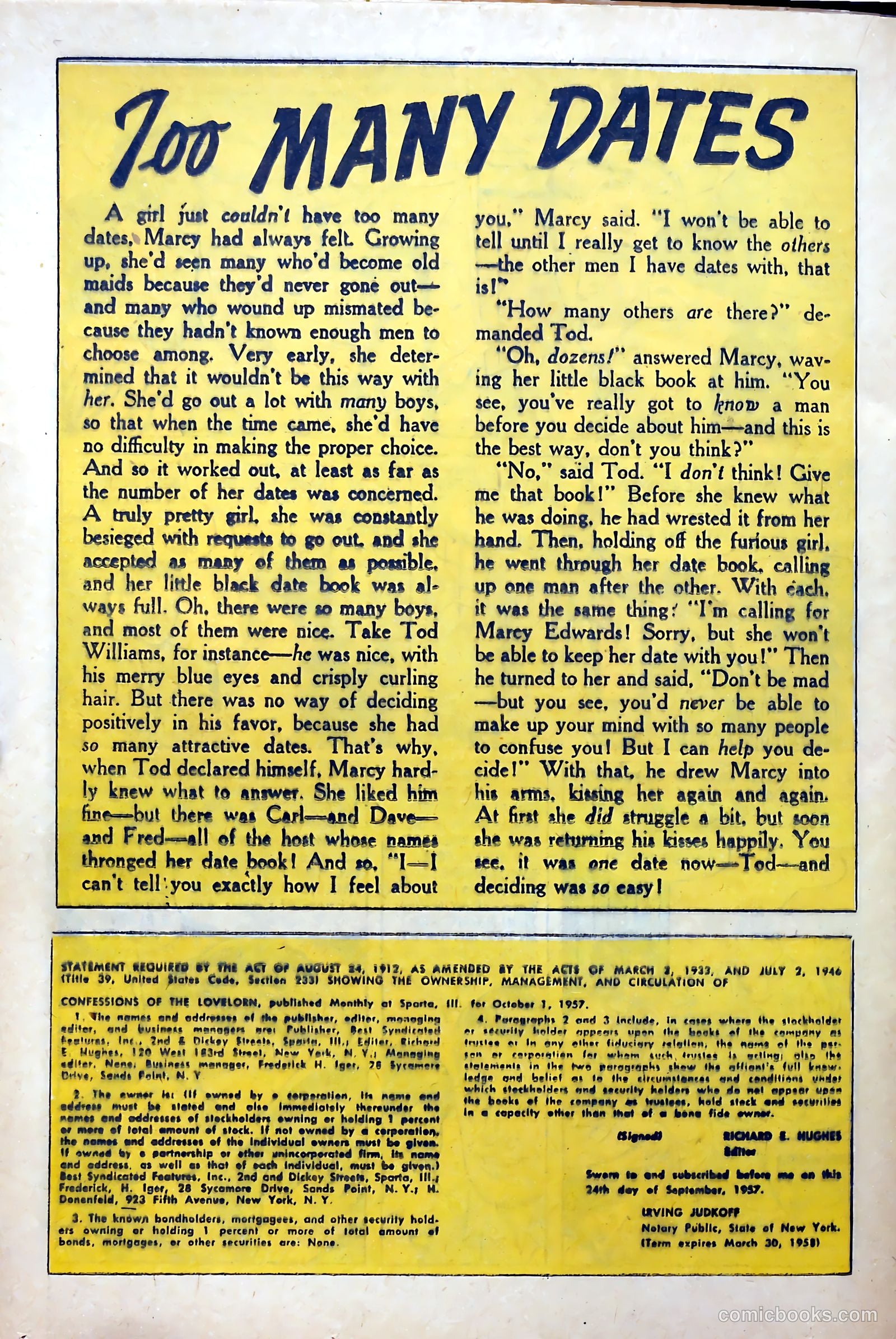Confessions of the Lovelorn #91 (1958) — page 22 of 36