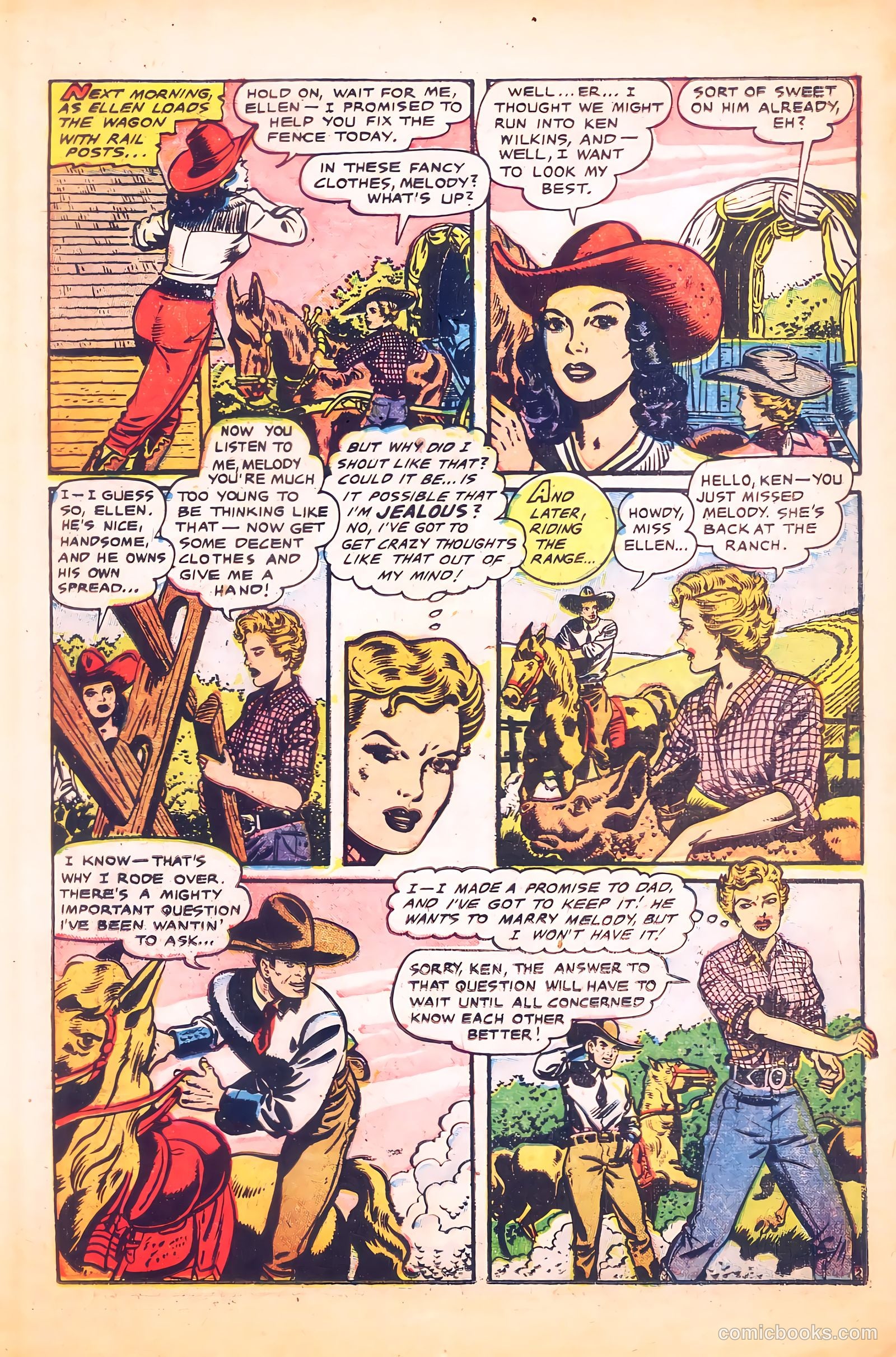 Cowgirl Romances #9 (1952) — page 15 of 36