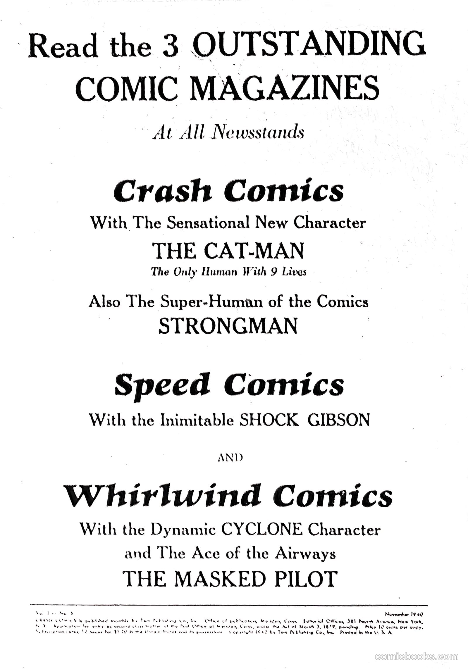 Crash Comics Adventures #5 (1940) — page 2 of 68