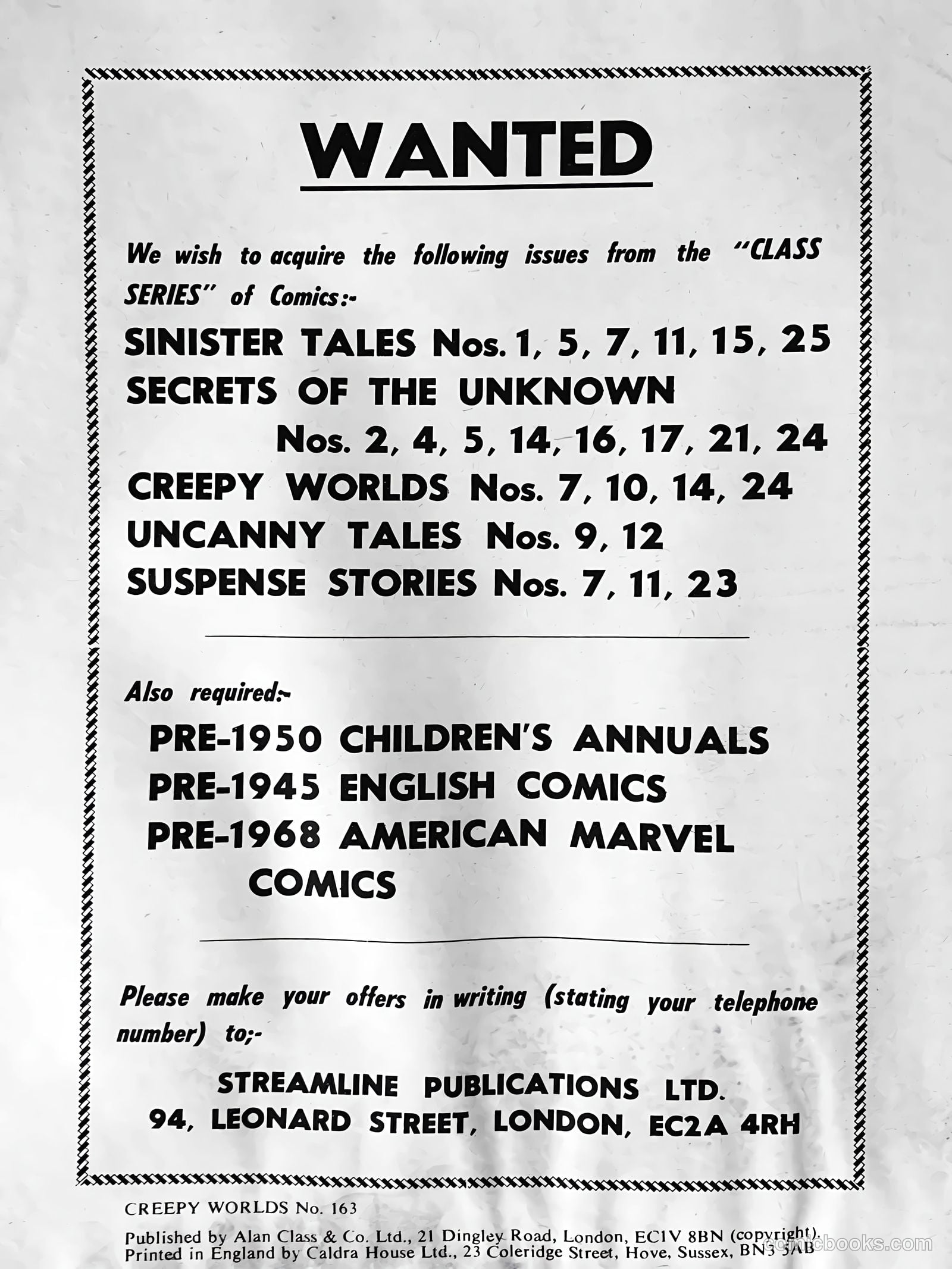 Creepy Worlds #163 (1976) — page 31 of 31
