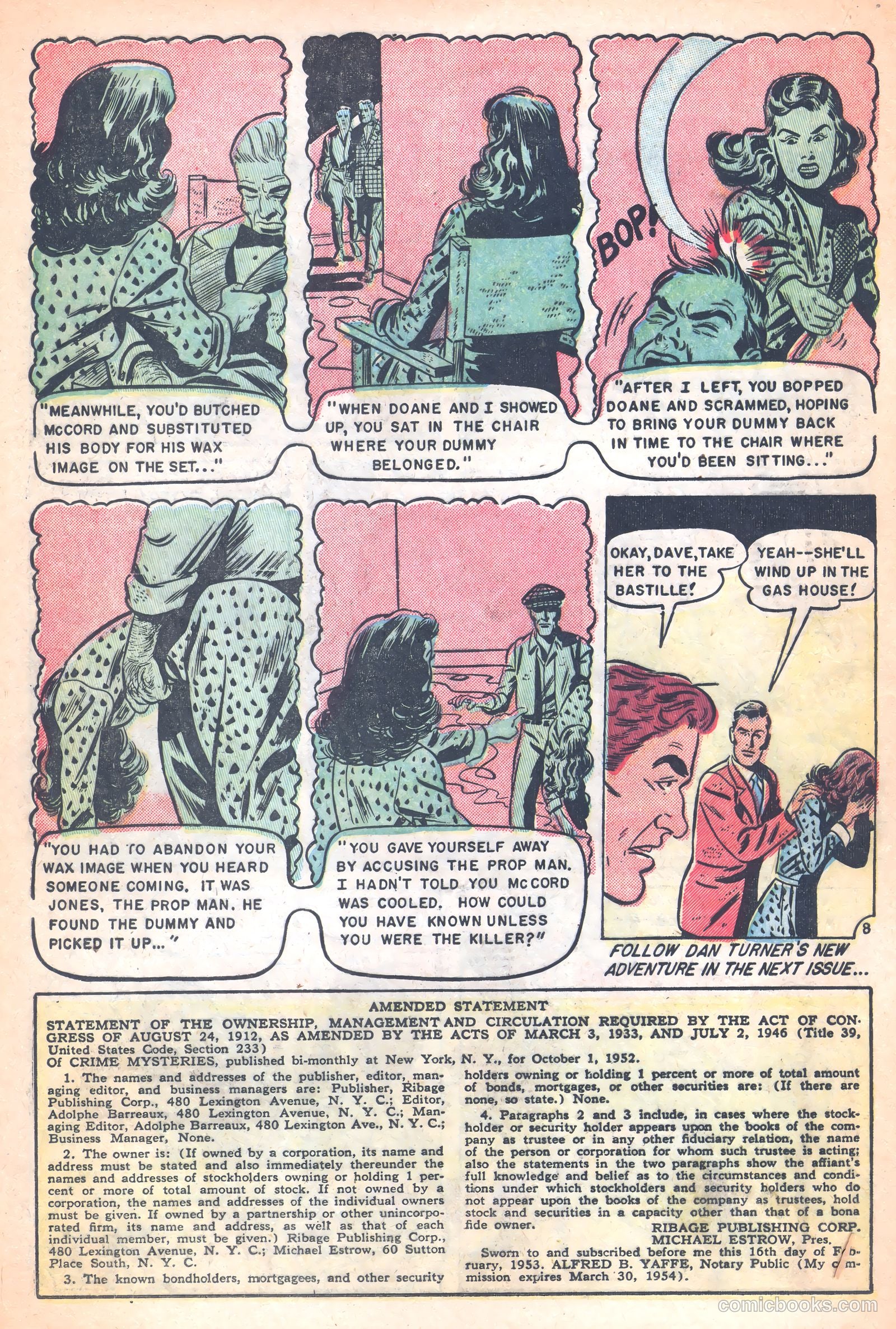 Crime Mysteries #8 (1953) — page 20 of 39