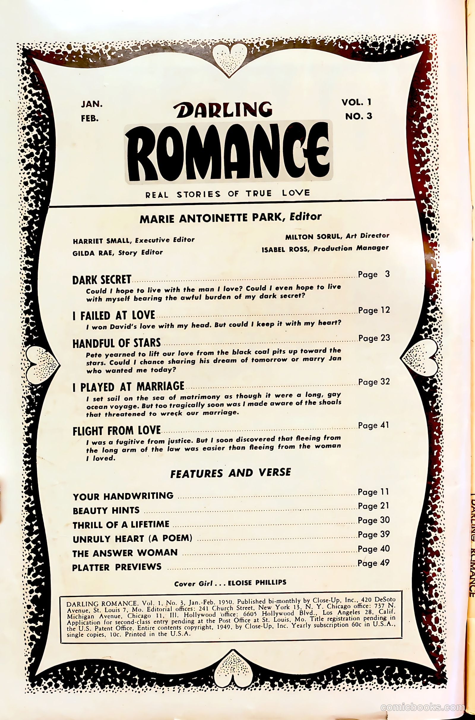 Darling Romance #3 (1950) — page 2 of 53